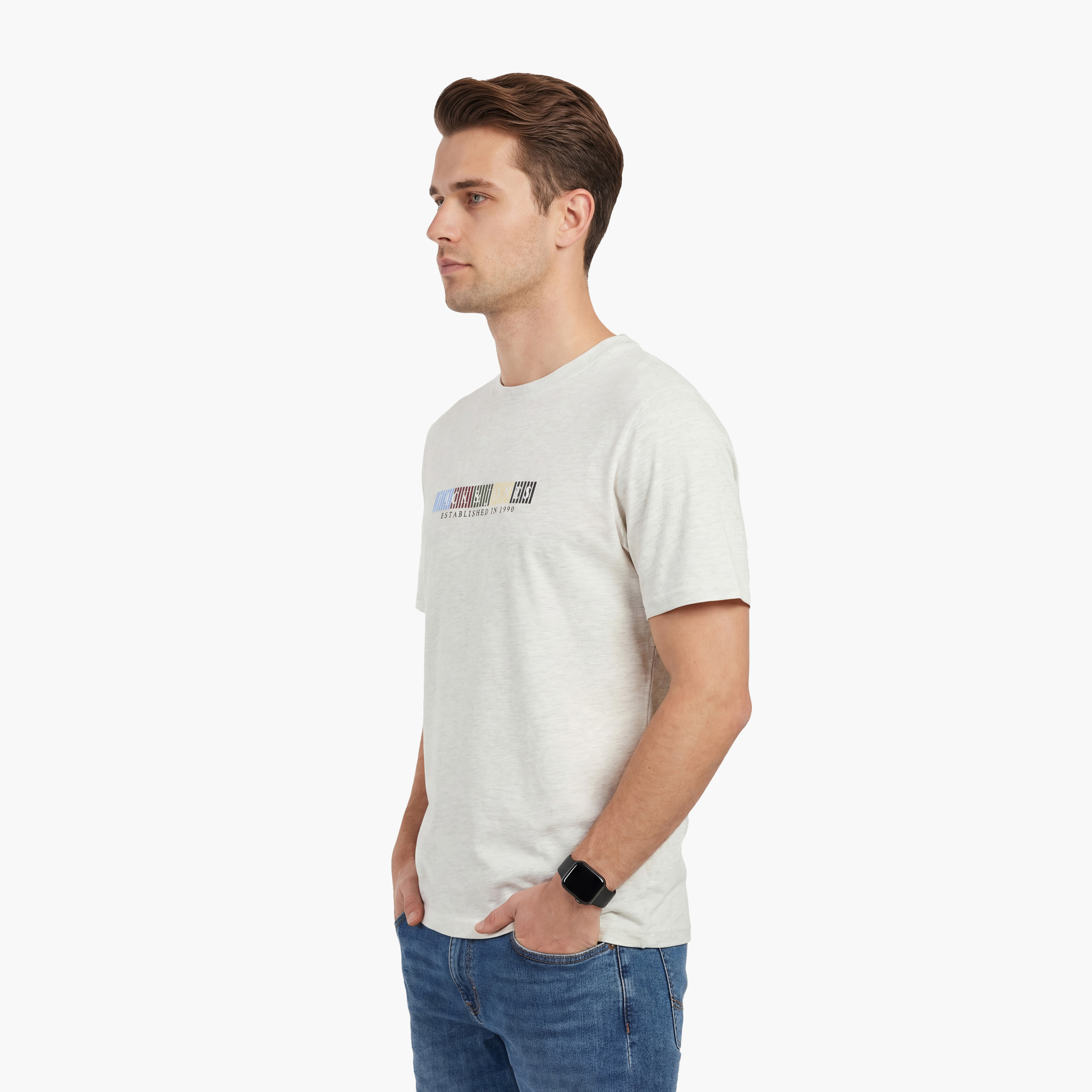 تيشيرت رجالي مطبوع بشعار الماركة بفتحة رقبة مستديرة وأكمام قصيرة من جاك آند جونز-men-clothing-tshirtsandpolos-tshirts-image-23
