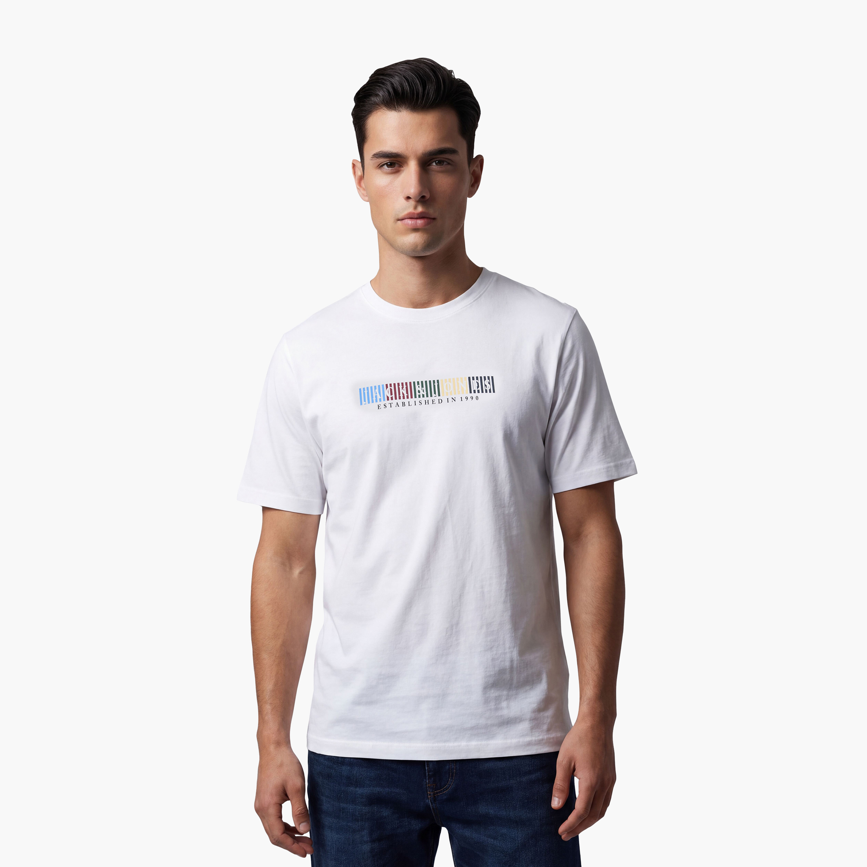 تيشيرت رجالي مطبوع بشعار الماركة بفتحة رقبة مستديرة وأكمام قصيرة من جاك آند جونز-men-clothing-tshirtsandpolos-tshirts-image-15