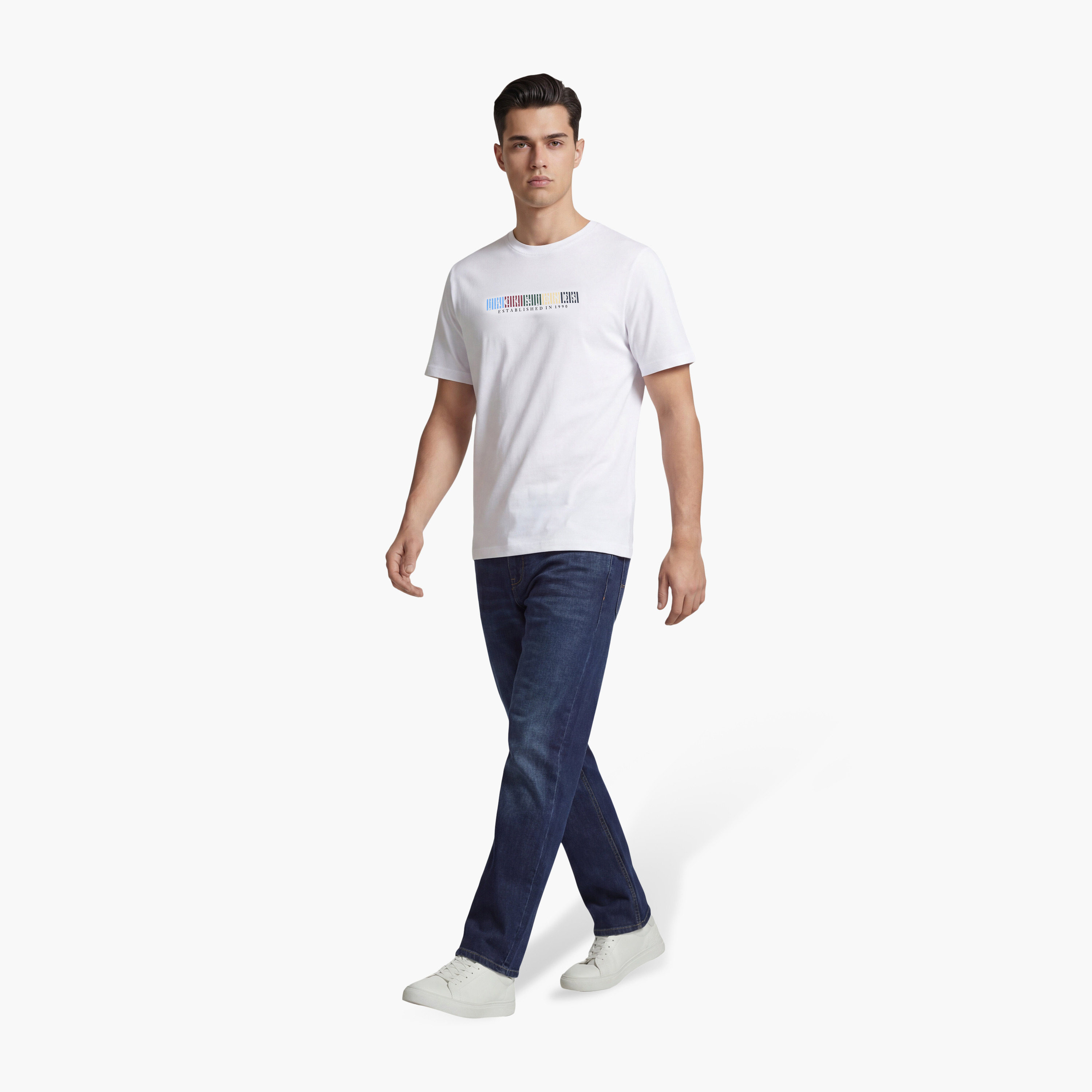 تيشيرت رجالي مطبوع بشعار الماركة بفتحة رقبة مستديرة وأكمام قصيرة من جاك آند جونز-men-clothing-tshirtsandpolos-tshirts-image-16