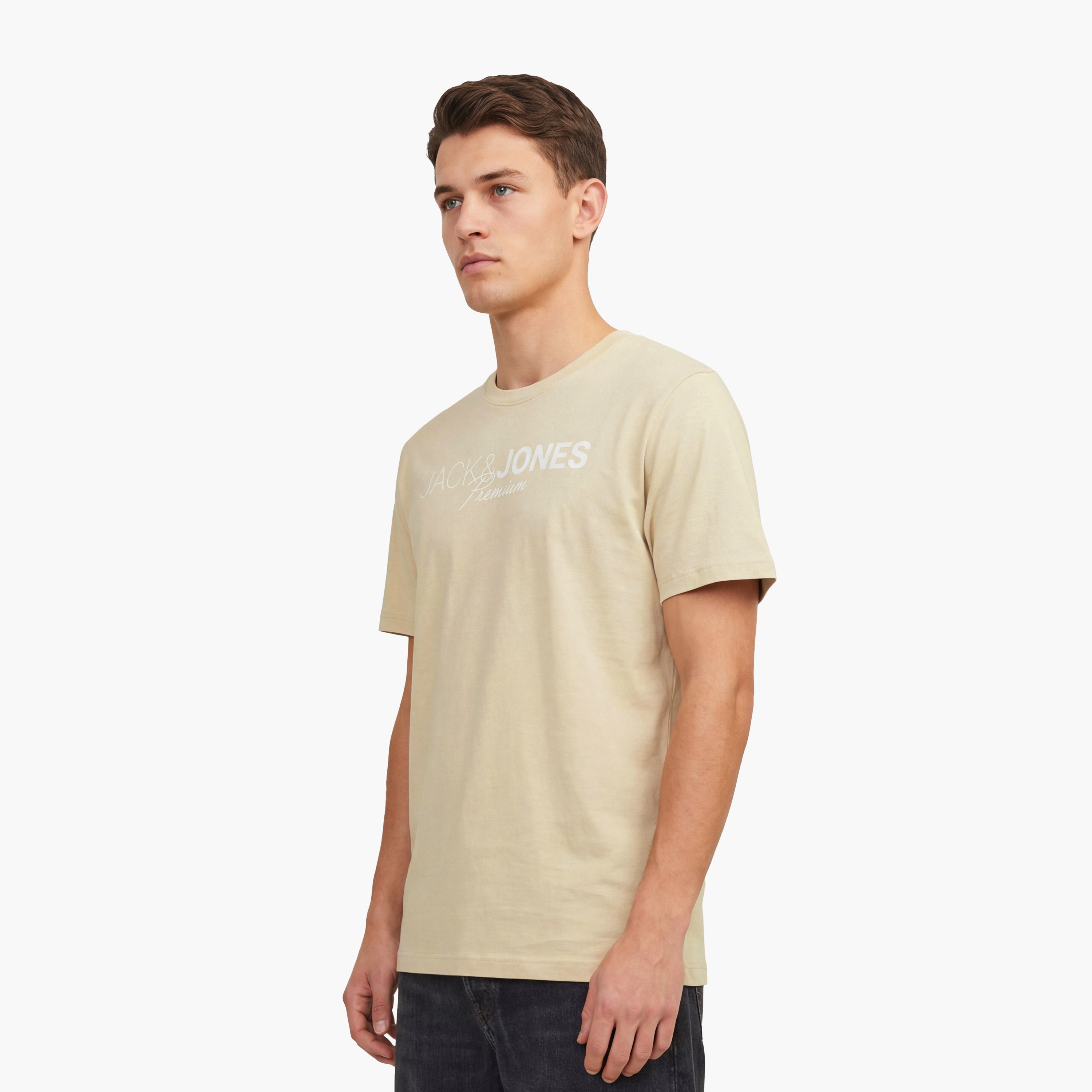Jack & Jones Logo Print Crew Neck Short Sleeves Men's T-Shirt-men-clothing-tshirtsandpolos-tshirts-image-3