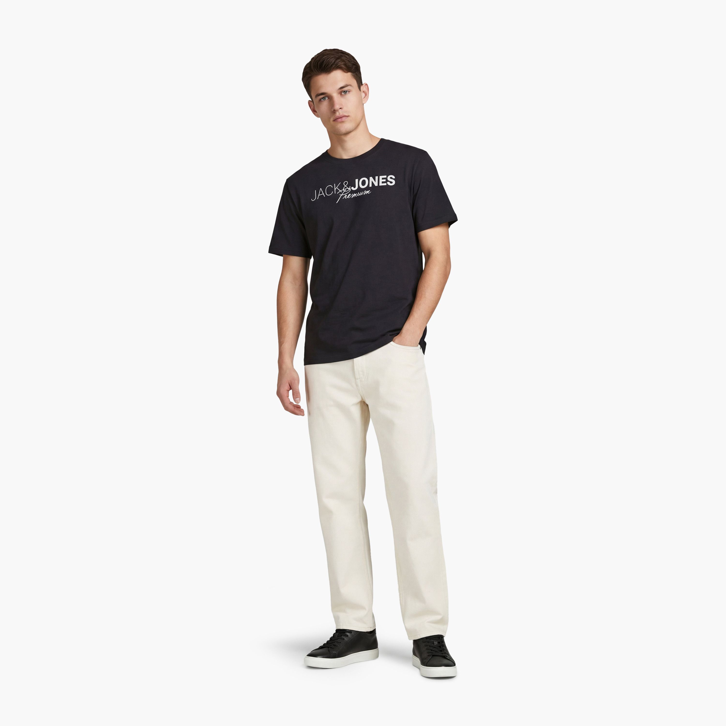 Jack & Jones Logo Print Crew Neck Short Sleeves Men's T-Shirt-men-clothing-tshirtsandpolos-tshirts-image-2