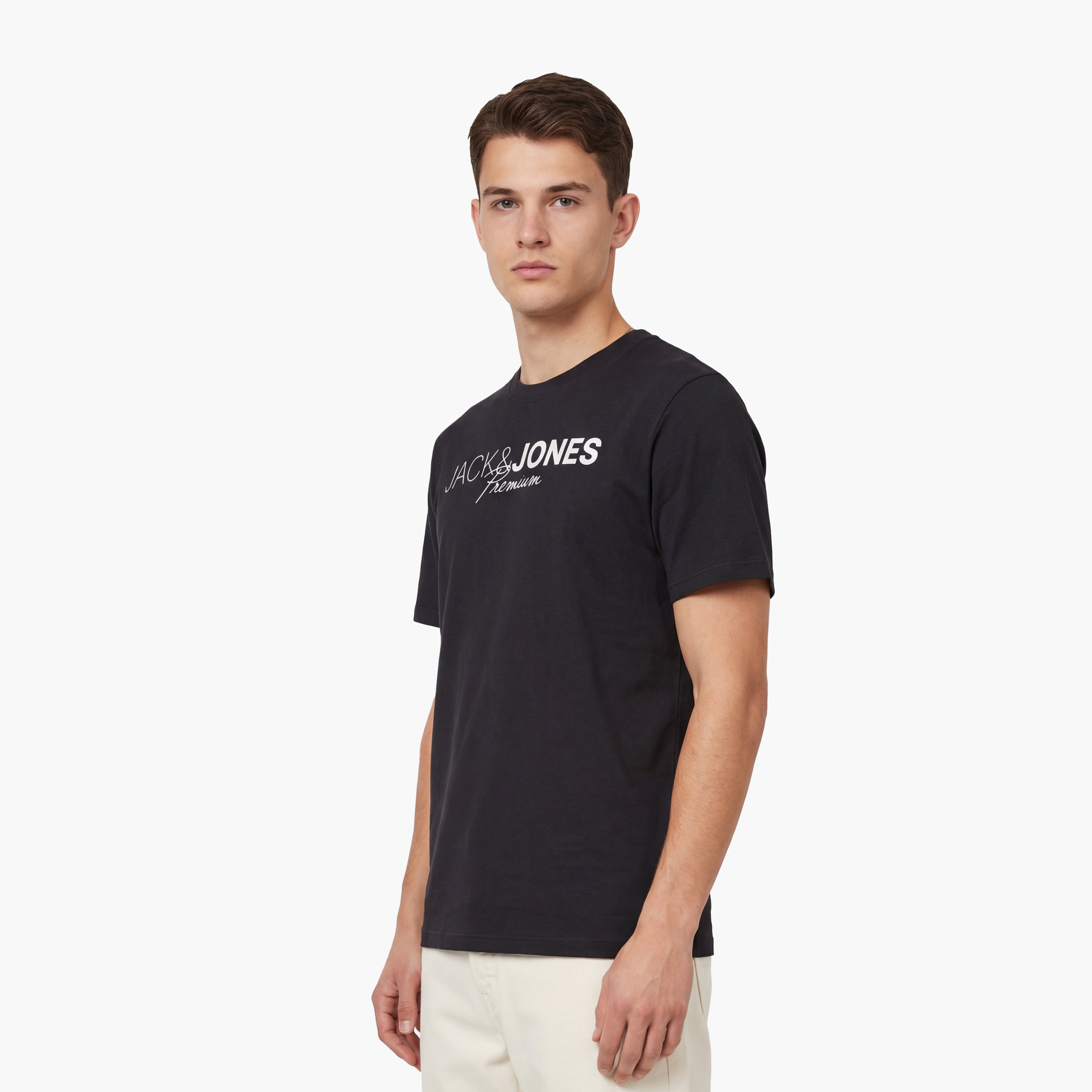 Jack & Jones Logo Print Crew Neck Short Sleeves Men's T-Shirt-men-clothing-tshirtsandpolos-tshirts-image-3