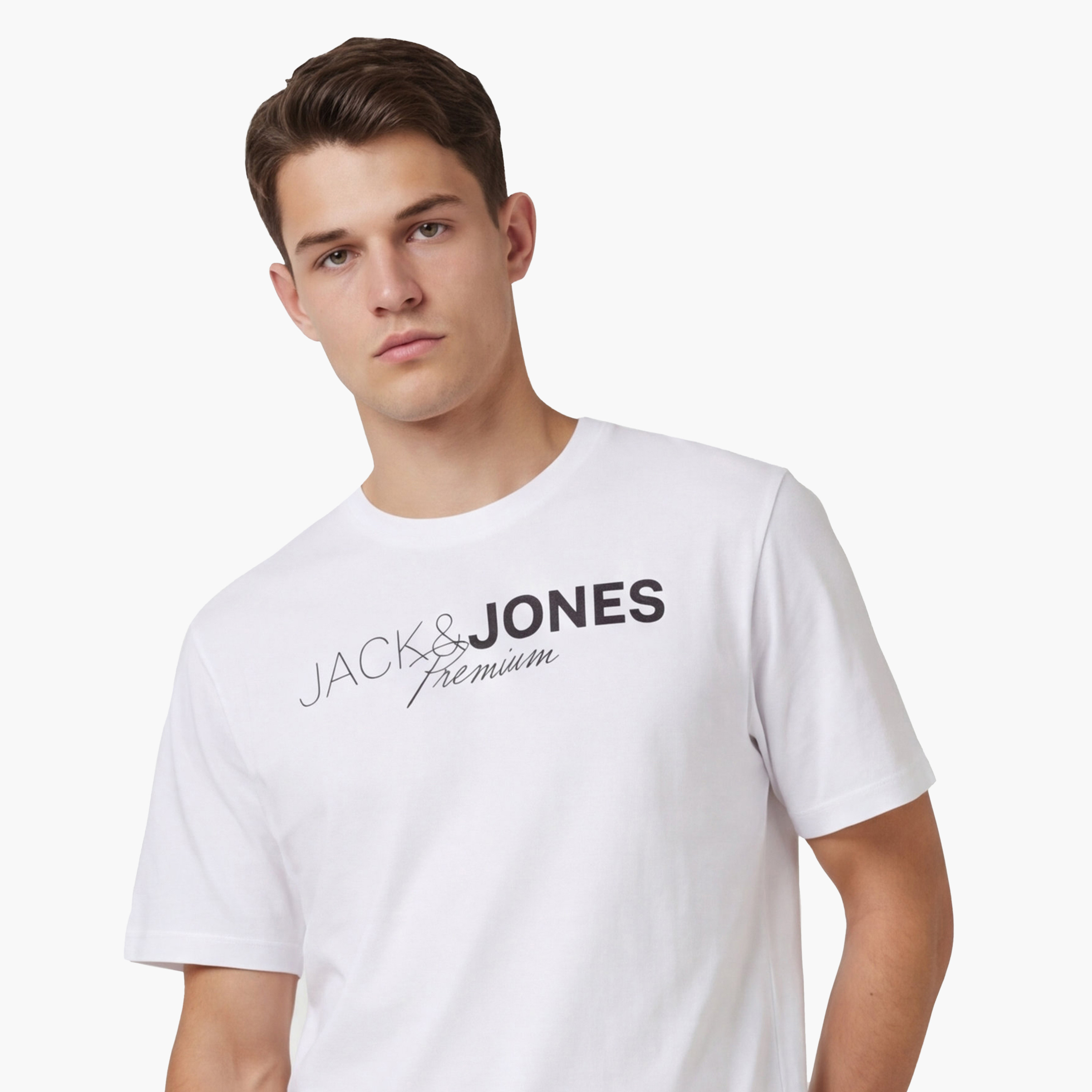 تي شيرت رجالي بأكمام قصيرة وياقة دائرية وطبعة شعار من جاك آند جونز-men-clothing-tshirtsandpolos-tshirts-image-5