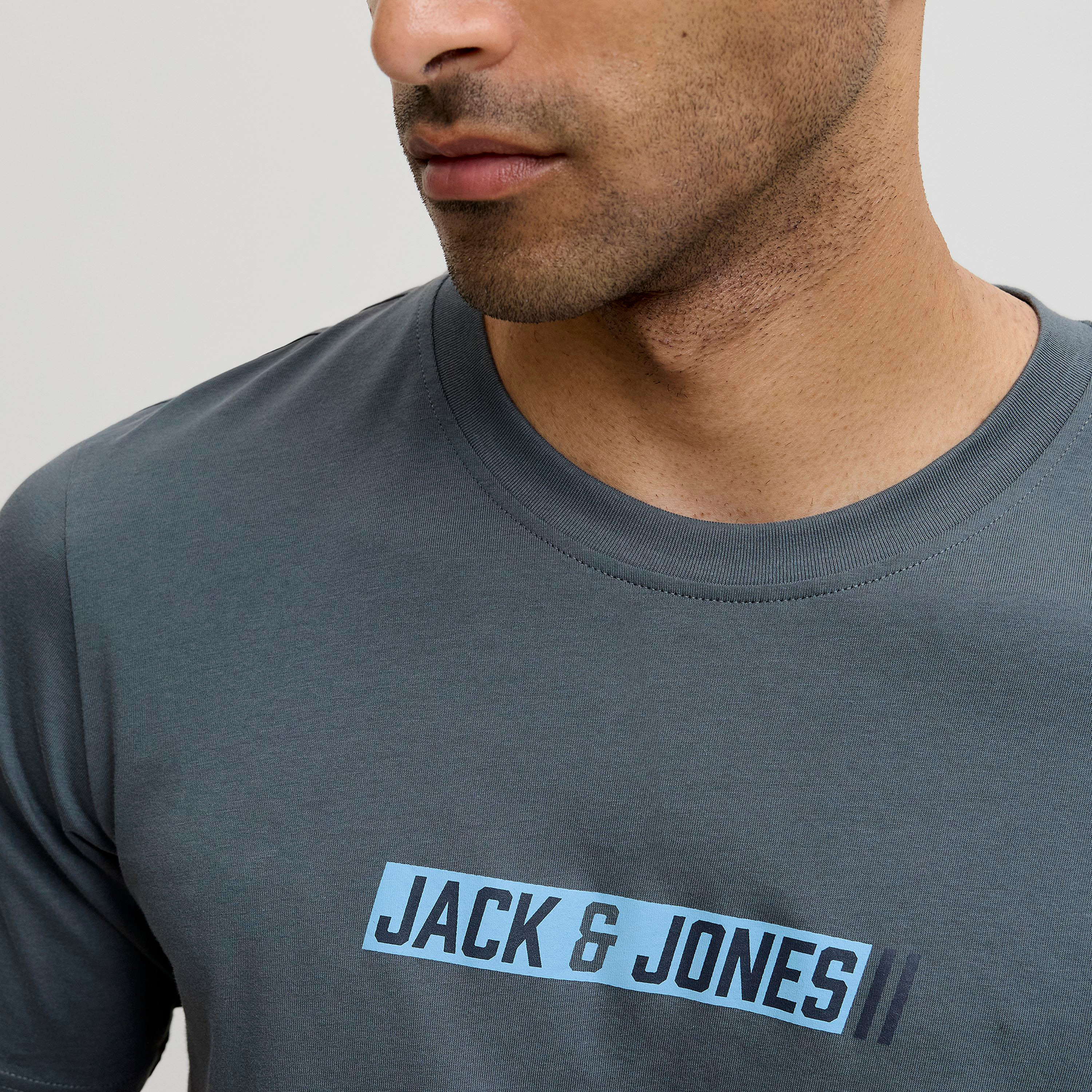 Jack & Jones Logo Printed Crew Neck Short Sleeves Men's T-Shirt-men-clothing-tshirtsandpolos-tshirts-image-3
