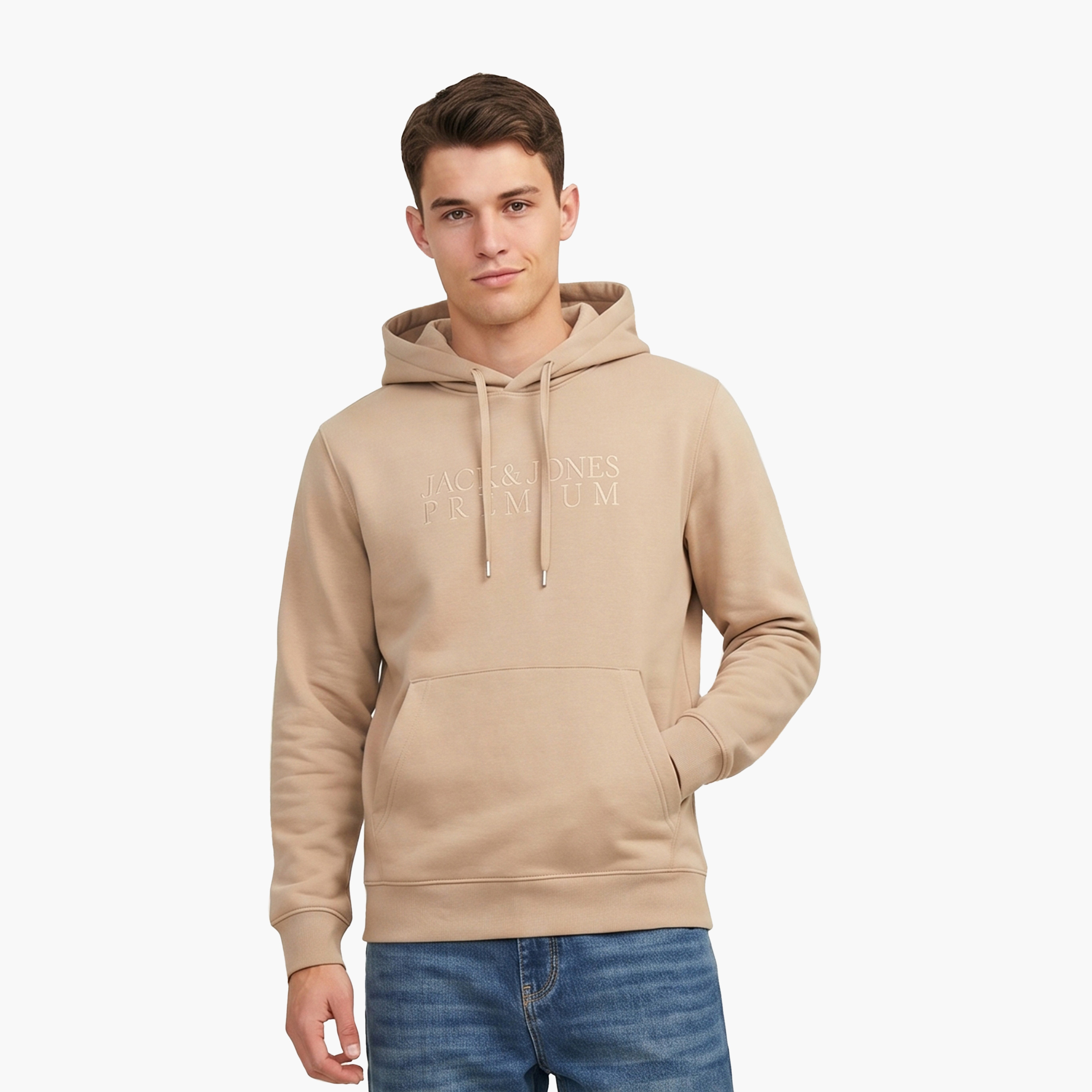 هودي رجالي بأكمام طويلة وشعار مطرز من جاك اند جونز-men-winterwear-hoodiesandsweatshirts-image-1