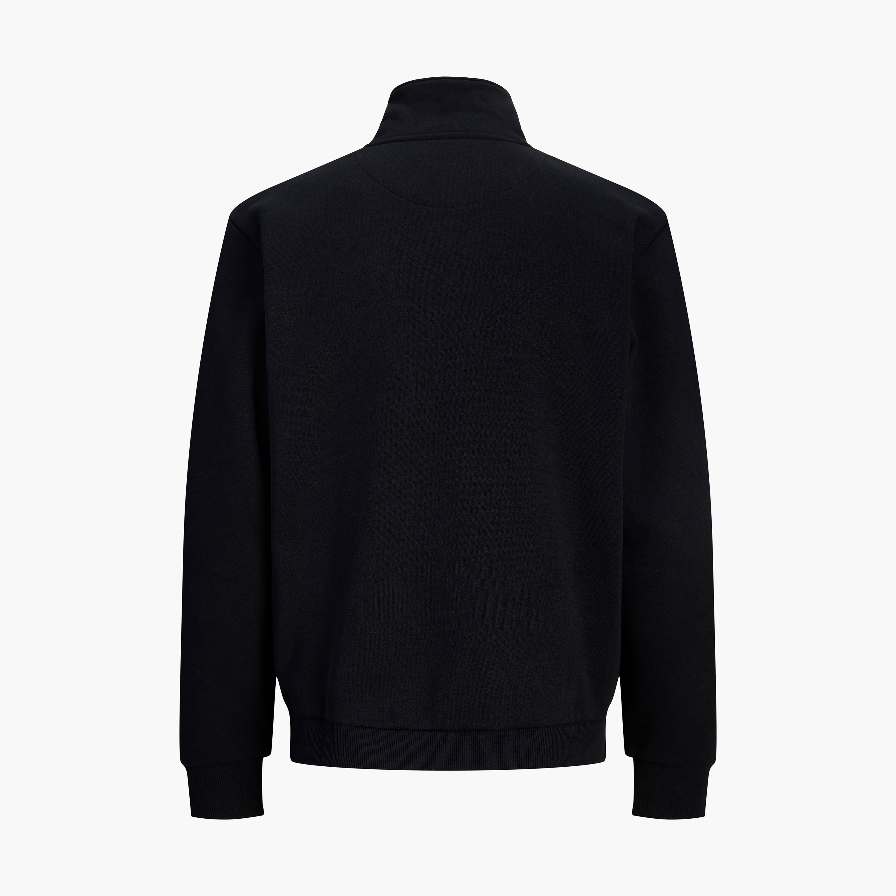 Jack & Jones Plain High Neck Long Sleeves Zip Through Men's Sweatshirt-men-winterwear-hoodiesandsweatshirts-image-8