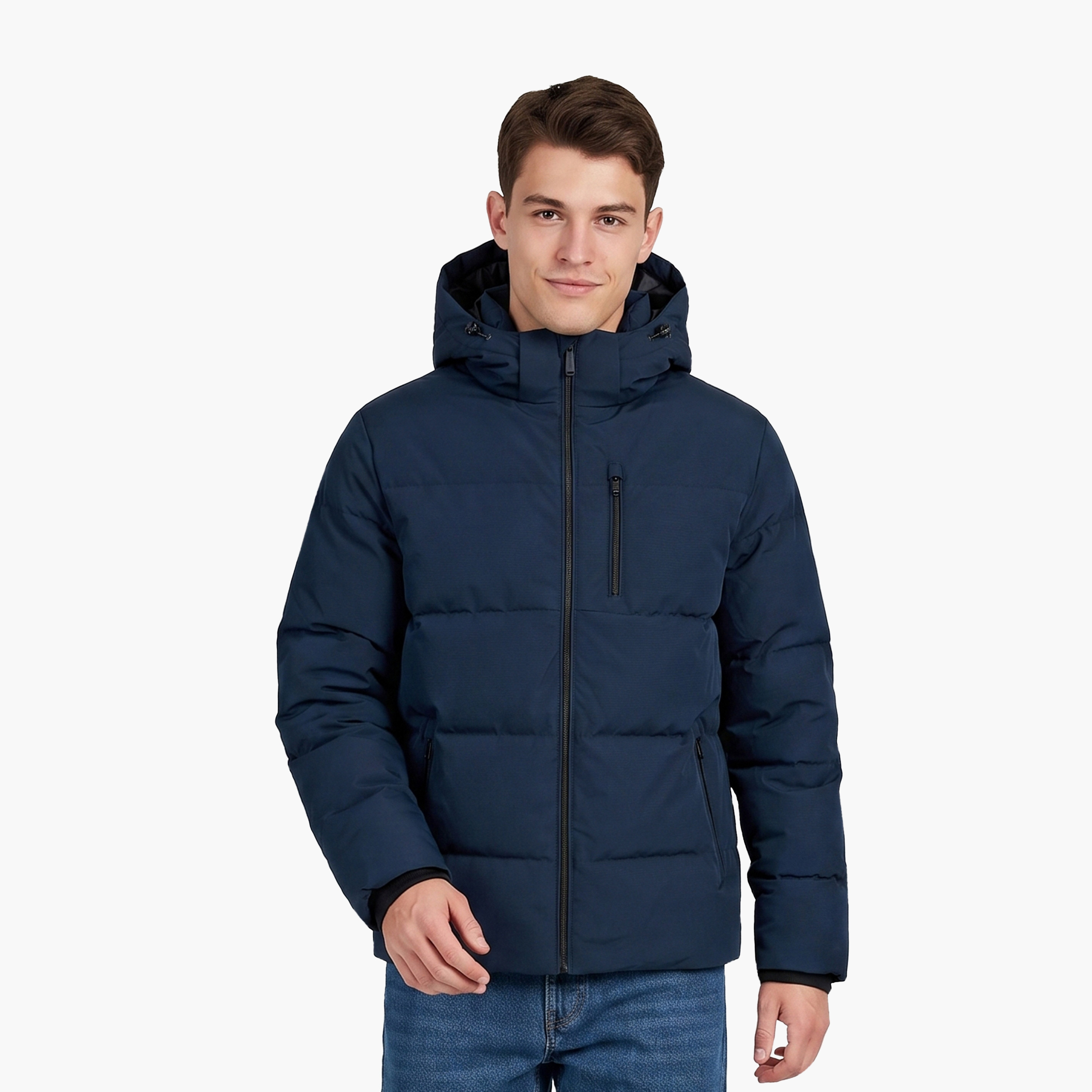جاكيت بافر رجالي سادة برقبة هودي وأكمام طويلة من جاك آند جونز-men-clothing-jacketsandblazers-jackets-image-6
