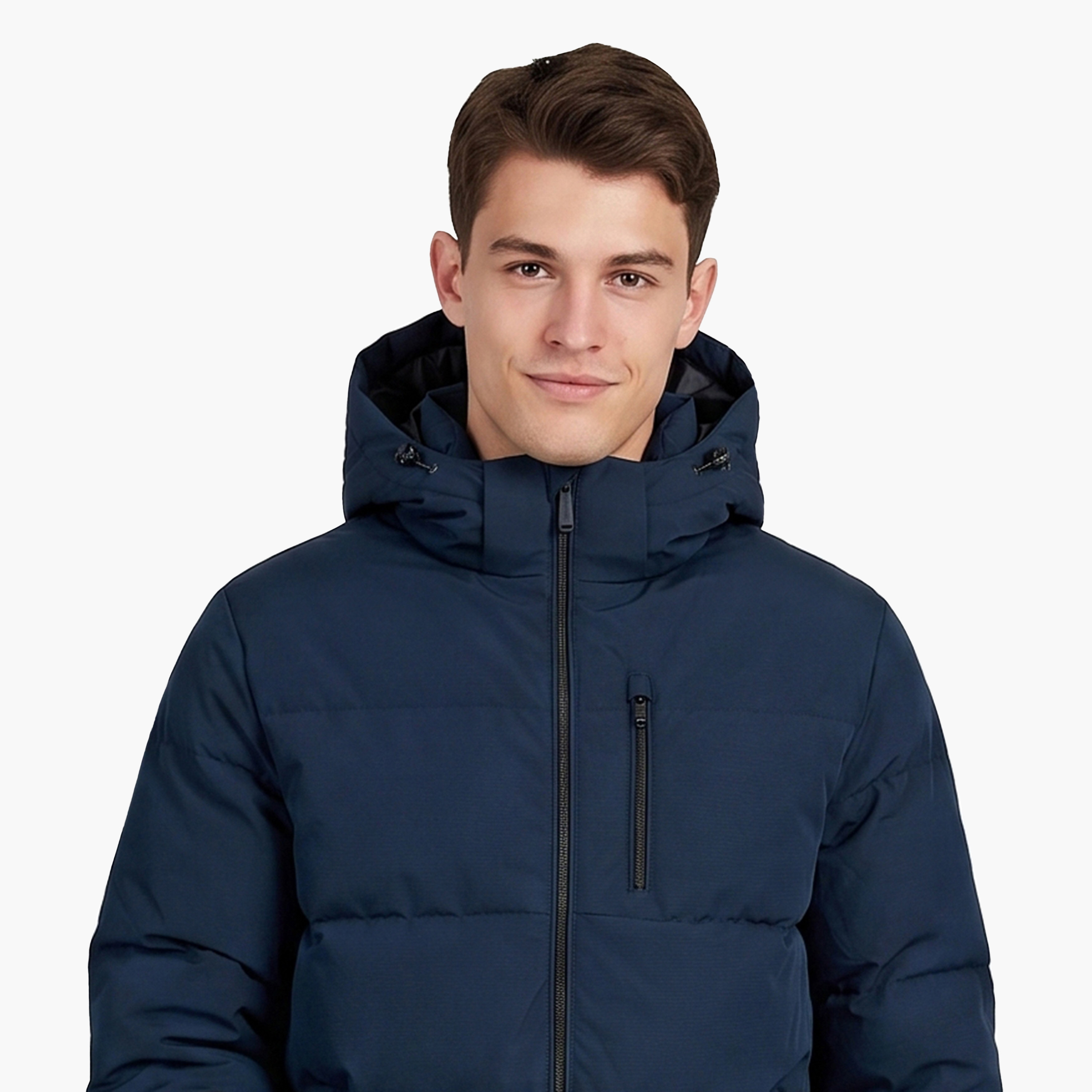 جاكيت بافر رجالي سادة برقبة هودي وأكمام طويلة من جاك آند جونز-men-clothing-jacketsandblazers-jackets-image-8