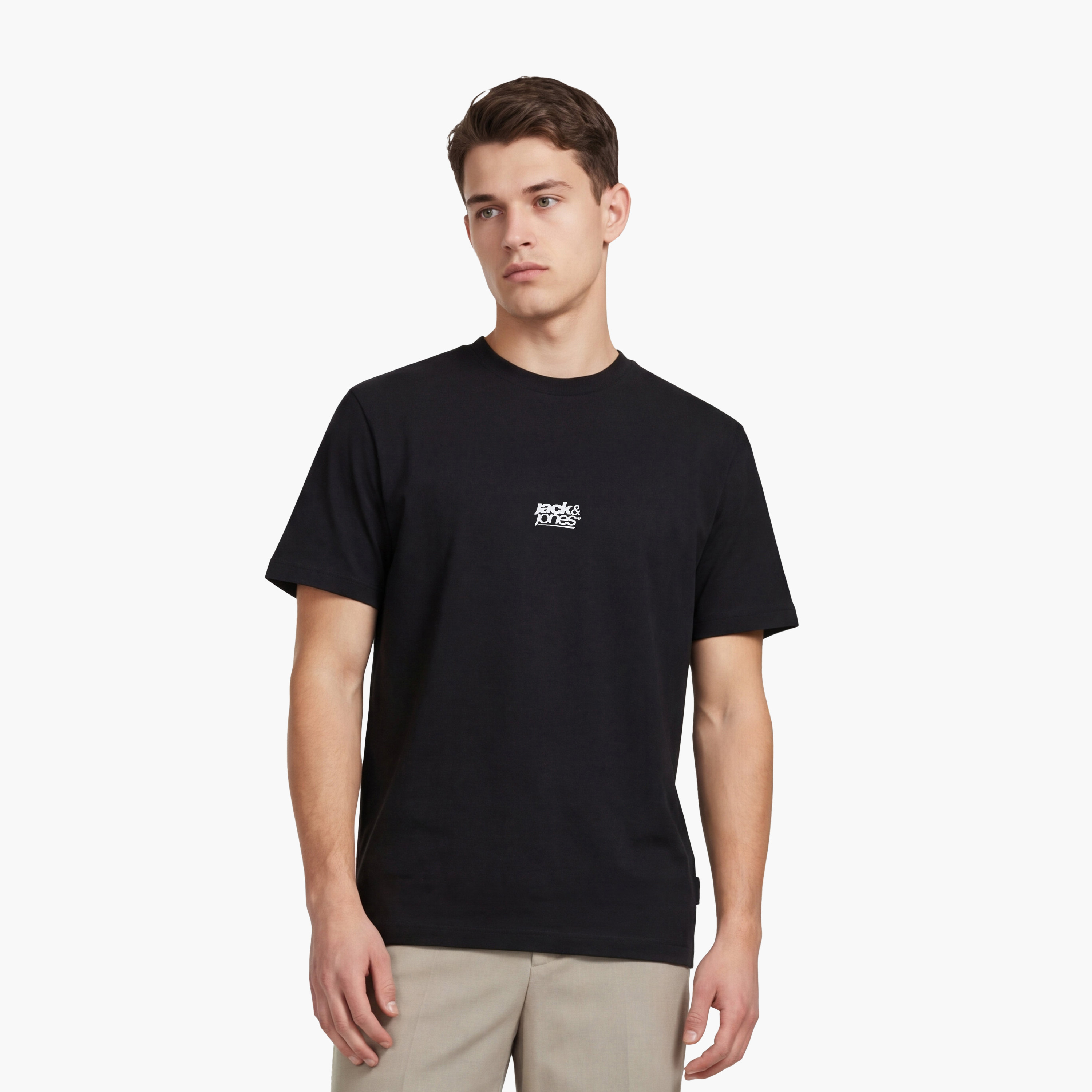 Jack & Jones Plain Crew Neck Short Sleeves Men's T-Shirt-men-clothing-tshirtsandpolos-tshirts-image-1