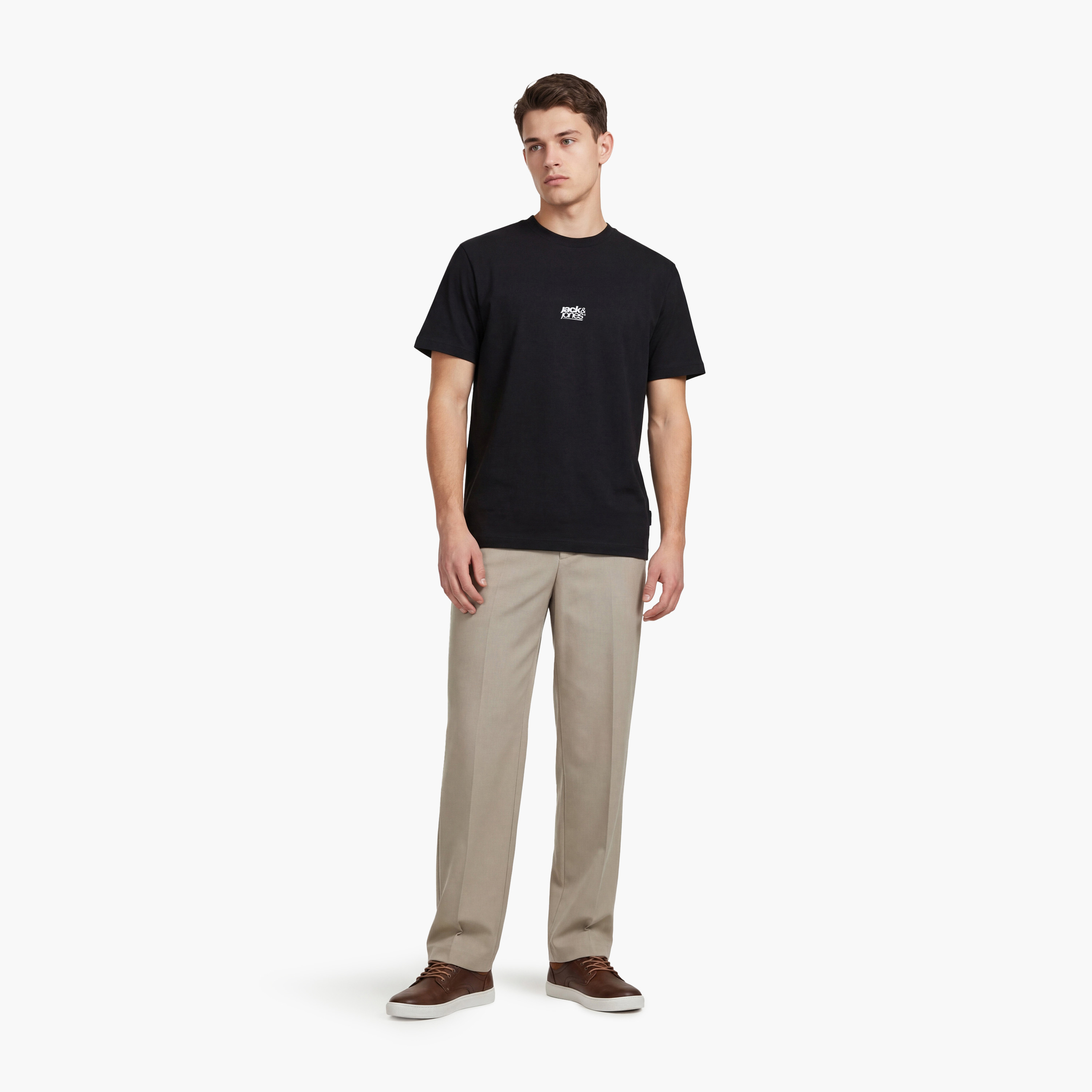 Jack & Jones Plain Crew Neck Short Sleeves Men's T-Shirt-men-clothing-tshirtsandpolos-tshirts-image-2