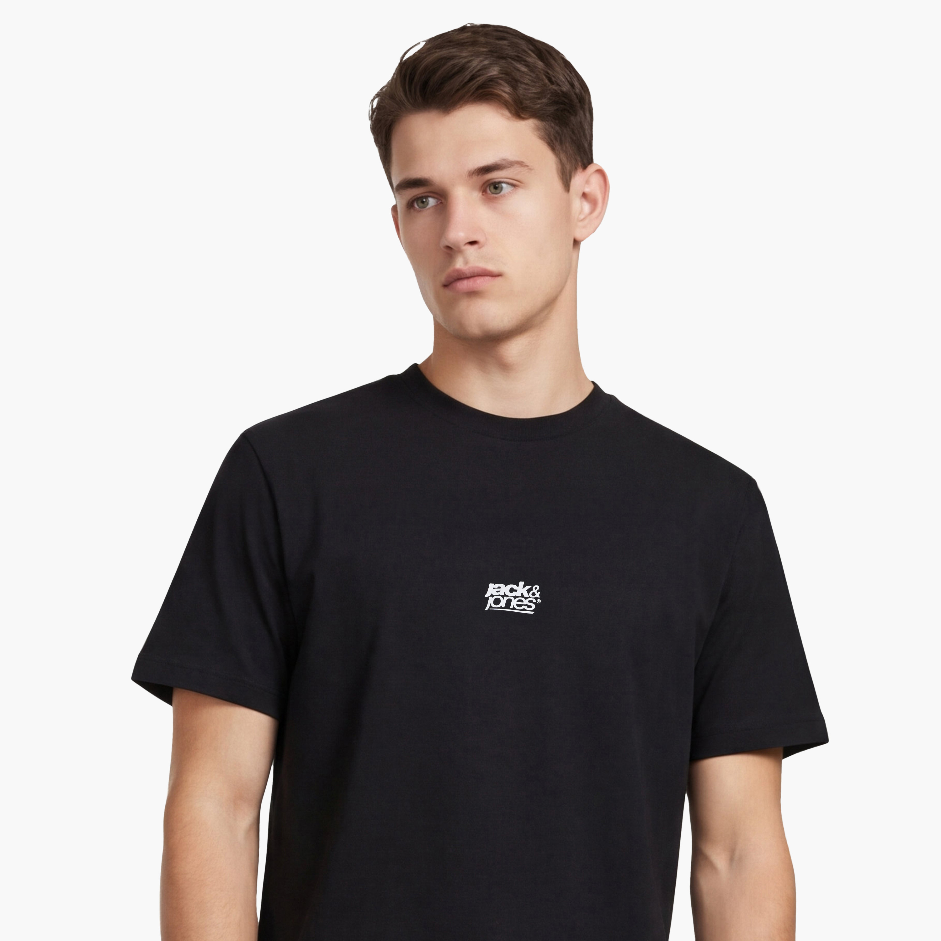 Jack & Jones Plain Crew Neck Short Sleeves Men's T-Shirt-men-clothing-tshirtsandpolos-tshirts-image-4
