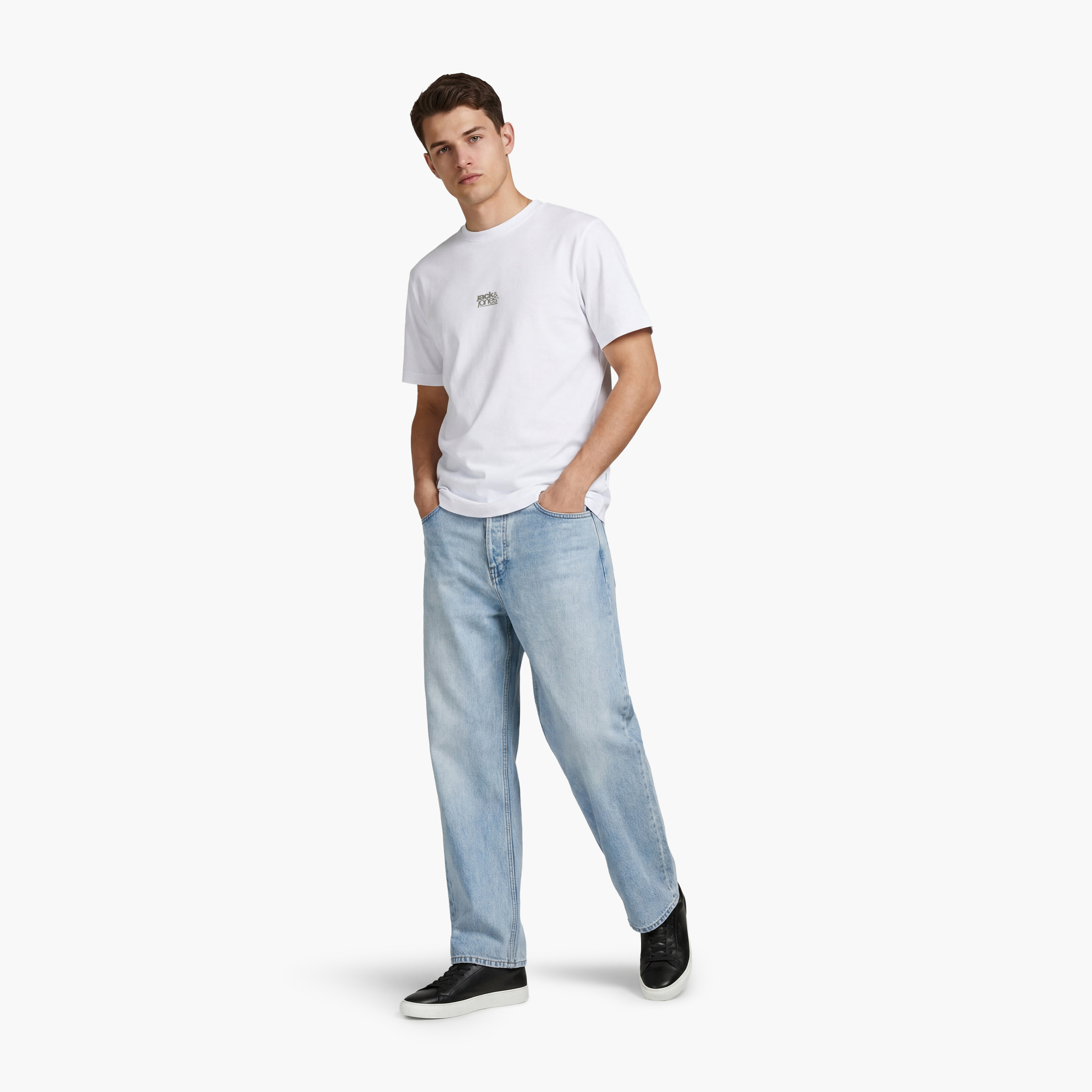 Jack & Jones Plain Crew Neck Short Sleeves Men's T-Shirt-men-clothing-tshirtsandpolos-tshirts-image-2
