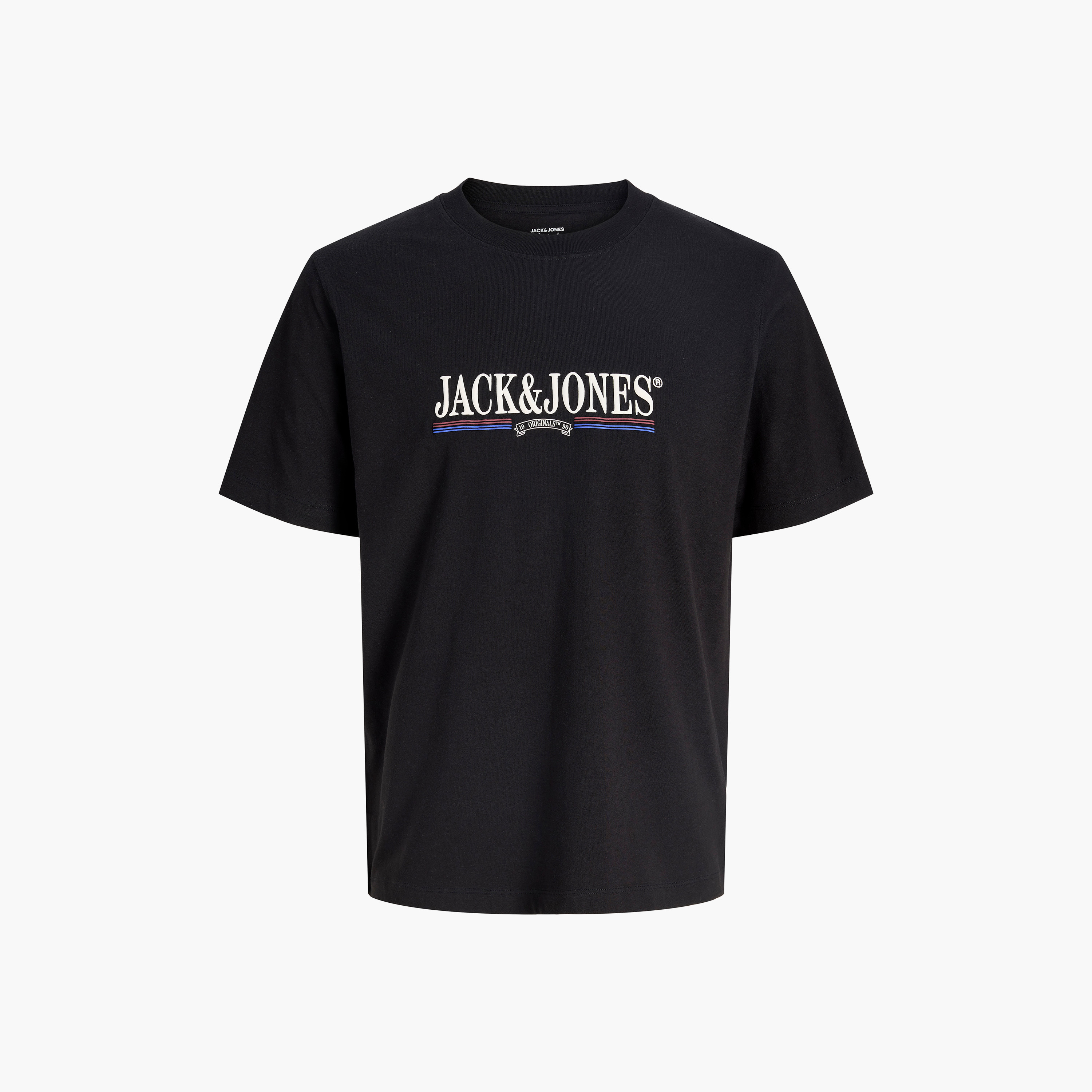 تيشيرت مطبوع برقبة مستديرة وأكمام قصيرة رجالي من جاك آند جونز-men-clothing-tshirtsandpolos-tshirts-image-7