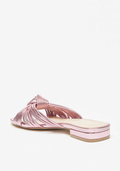 Celeste Womens' Slip-On Slide Sandals with Knot Detail-Women%27s Flat Sandals-image-1