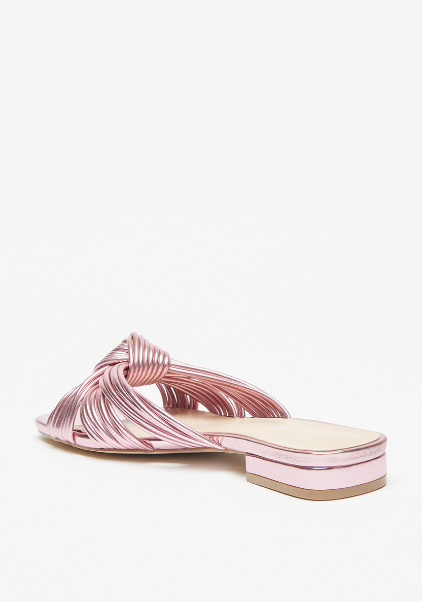 Celeste Womens' Slip-On Slide Sandals with Knot Detail-Women%27s Flat Sandals-image-1