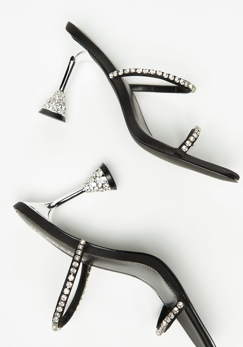 Haadana Embellished Slip-On Sandals with Flared Stiletto Heels-Women%27s Heel Sandals-image-5