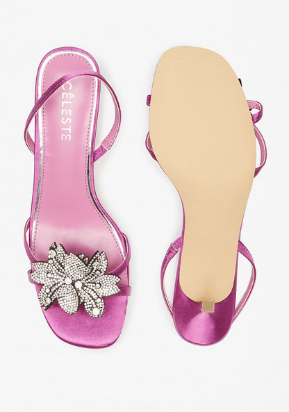 Celeste Women's Embellished Slingback Sandals with Kitten Heels-Women%27s Heel Sandals-image-4