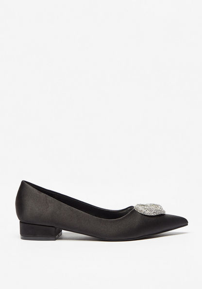 Celeste Women's Embellished Slip-On Shoes with Block Heels-Women%27s Heel Shoes-image-2