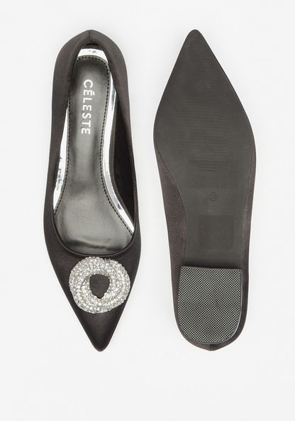 Celeste Women's Embellished Slip-On Shoes with Block Heels-Women%27s Heel Shoes-image-3