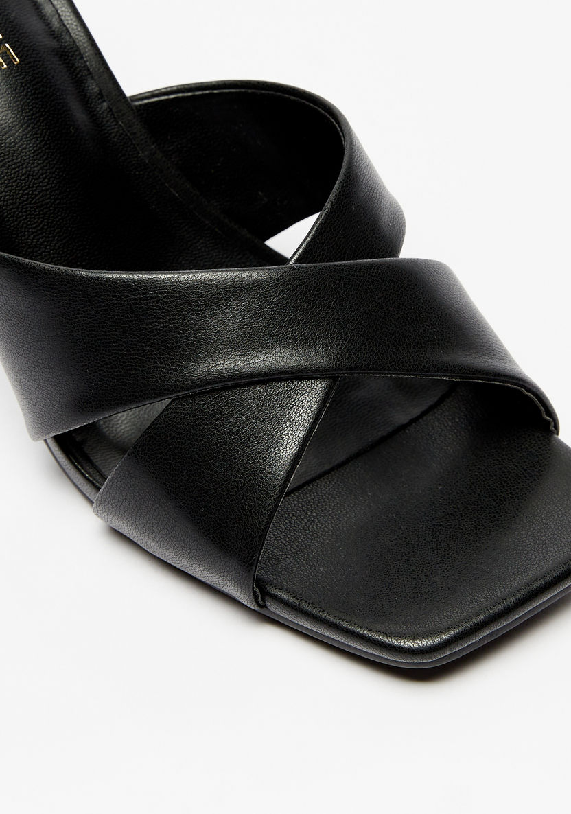 Celeste Solid Slip-On Sandals with Cross Straps and Block Heels-Women%27s Heel Sandals-image-4