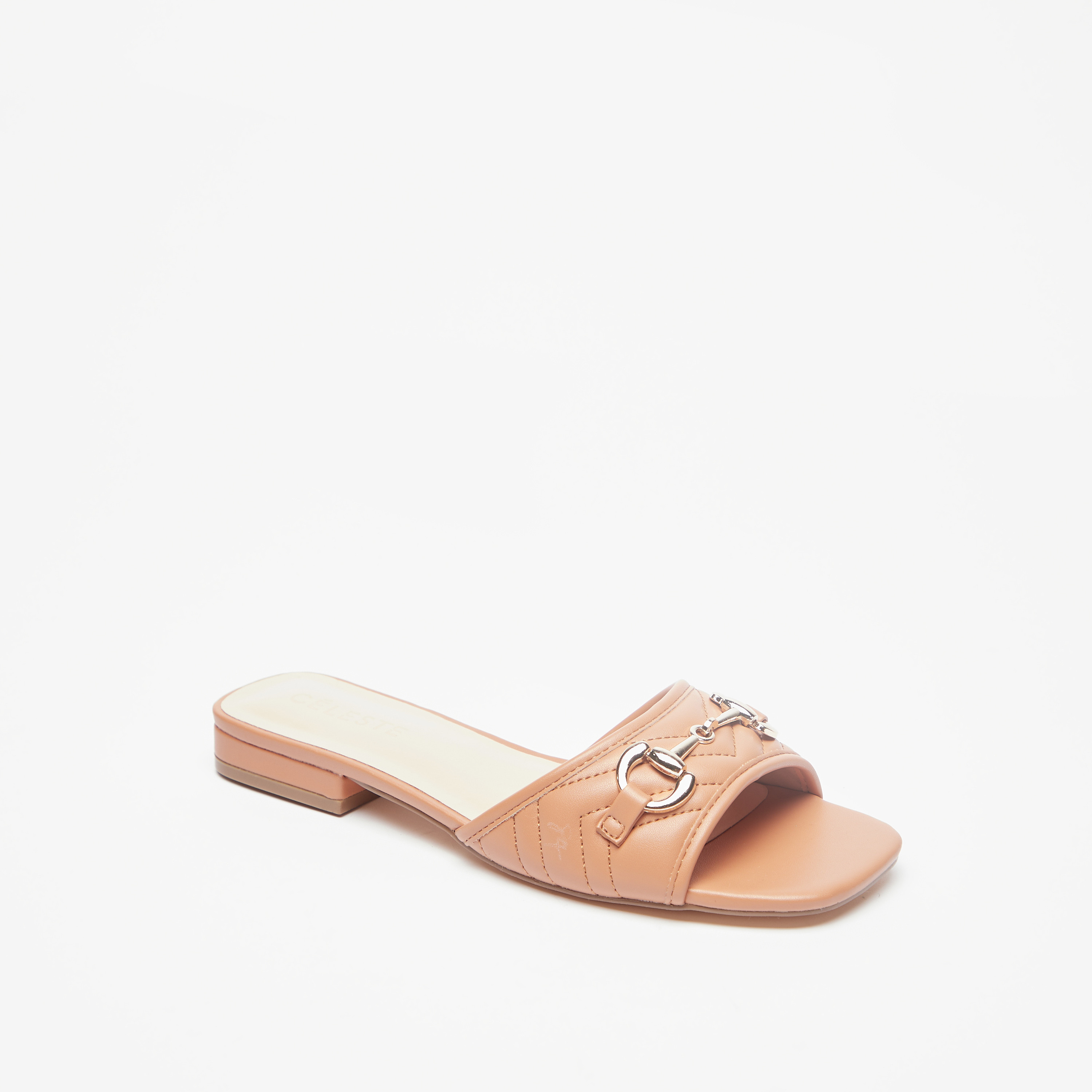 Celeste Women's Slip-On Flat Sandals with Metallic Trim-women-shoes-flats-sandals-image-1