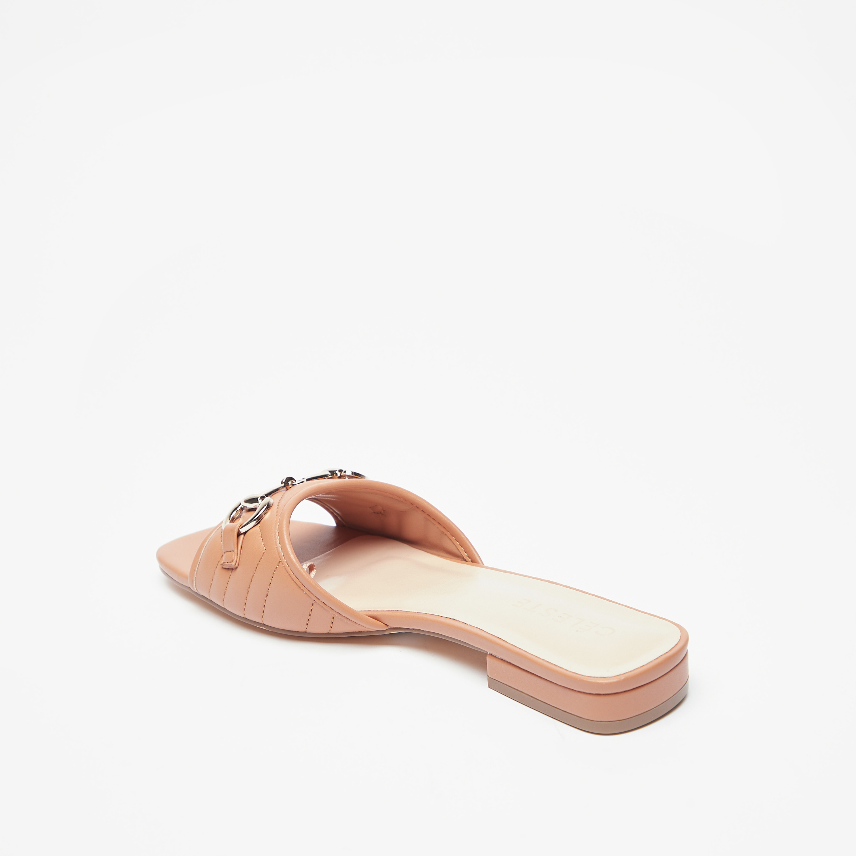Celeste Women's Slip-On Flat Sandals with Metallic Trim-women-shoes-flats-sandals-image-2