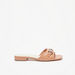 Celeste Women's Slip-On Flat Sandals with Metallic Trim-Women%27s Flat Sandals-thumbnail-2