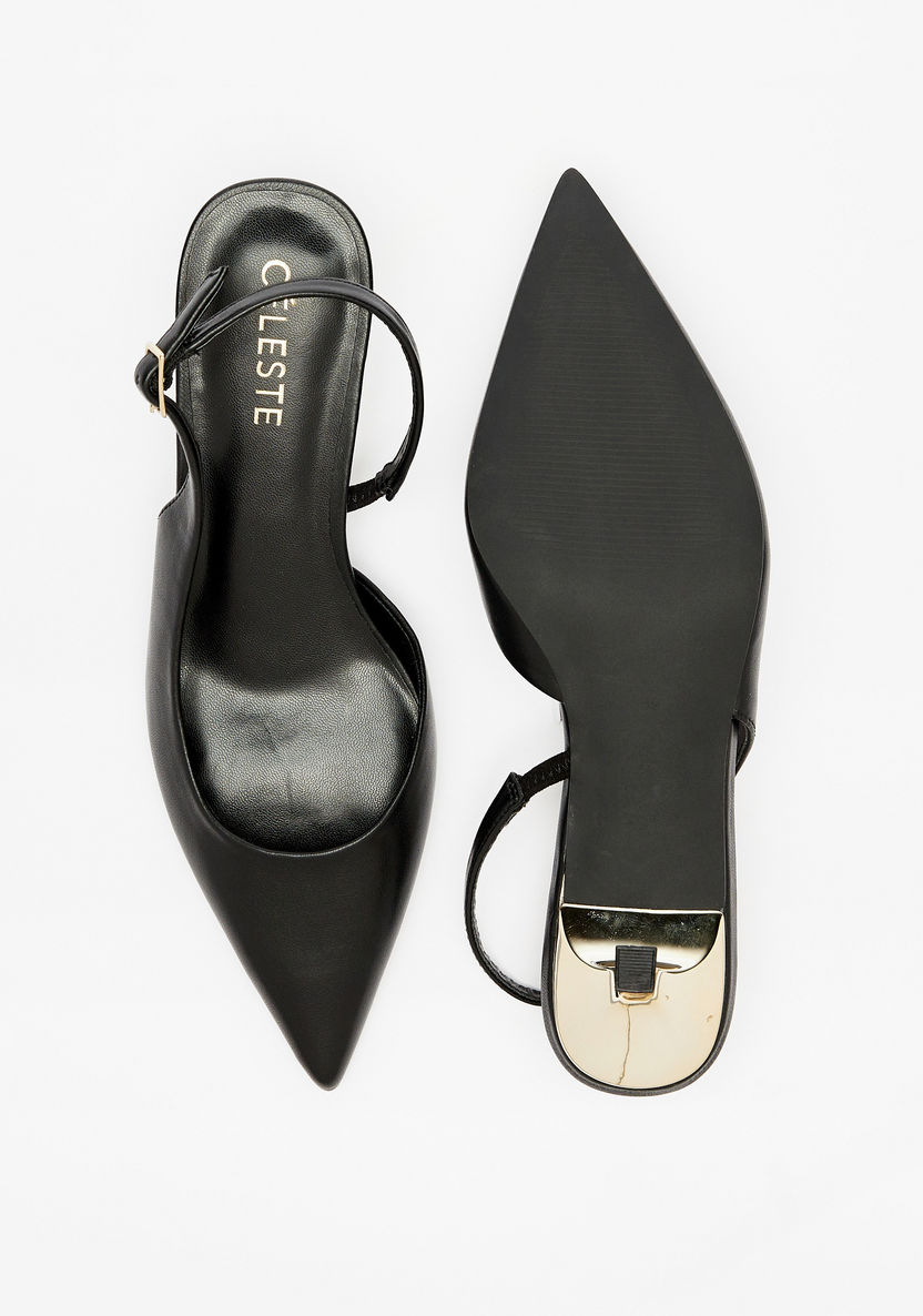 Celeste Women's Solid Pumps with Spool Heels and Buckle Closure-Women%27s Heel Shoes-image-3