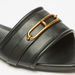 Celeste Women's Solid Slide Sandals with Metal Trim-Women%27s Flat Sandals-thumbnail-4