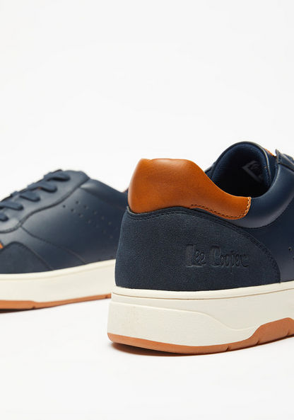 Lee Cooper Solid Sneakers with Lace-Up Closure