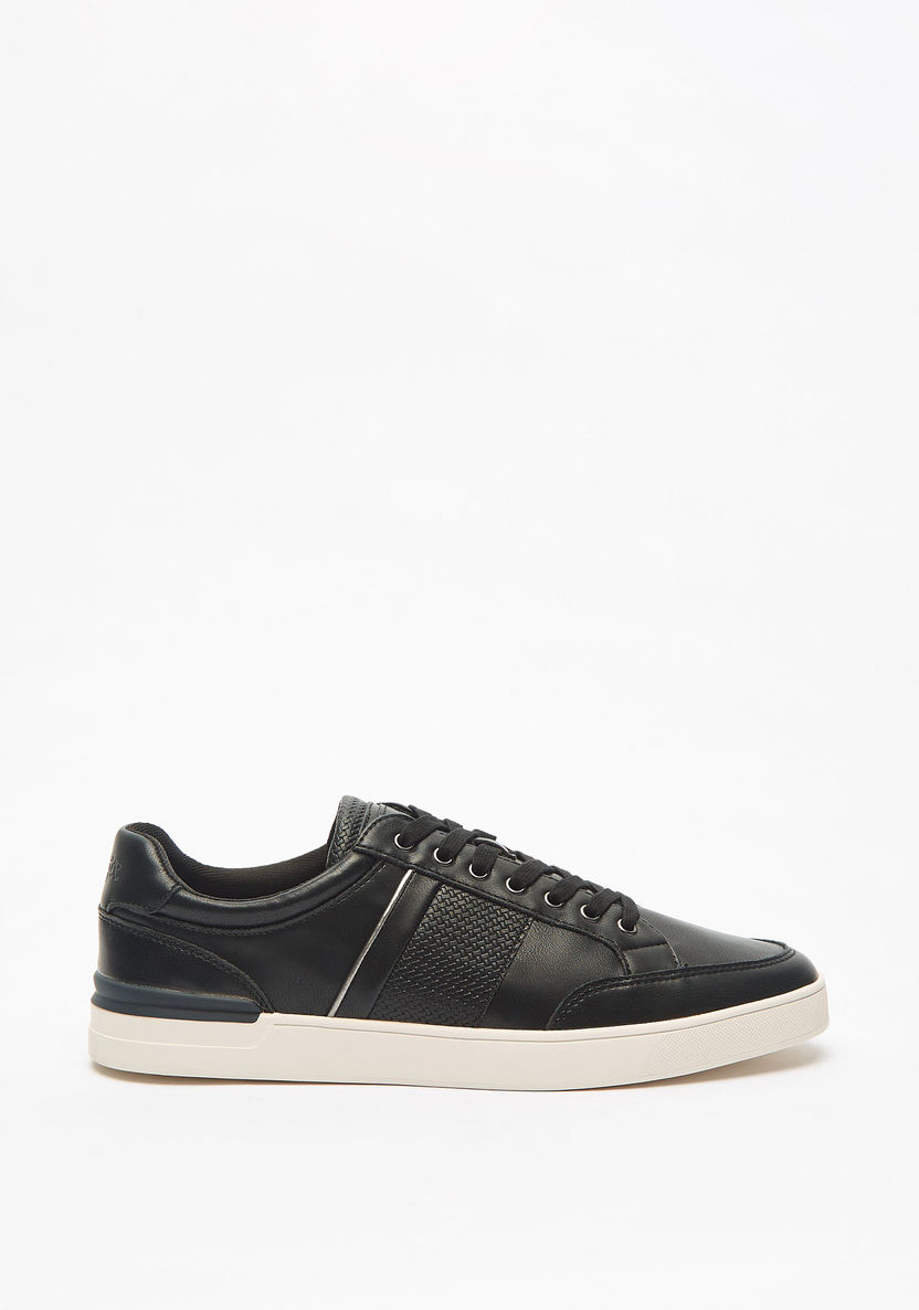 Lee Cooper Men's Panel Detail Sneakers with Lace-Up Closure-Men%27s Sneakers-image-2