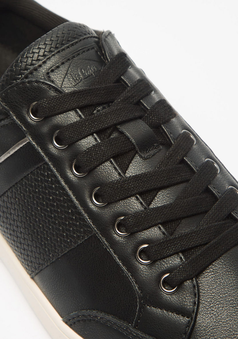 Lee Cooper Men's Panel Detail Sneakers with Lace-Up Closure-Men%27s Sneakers-image-4