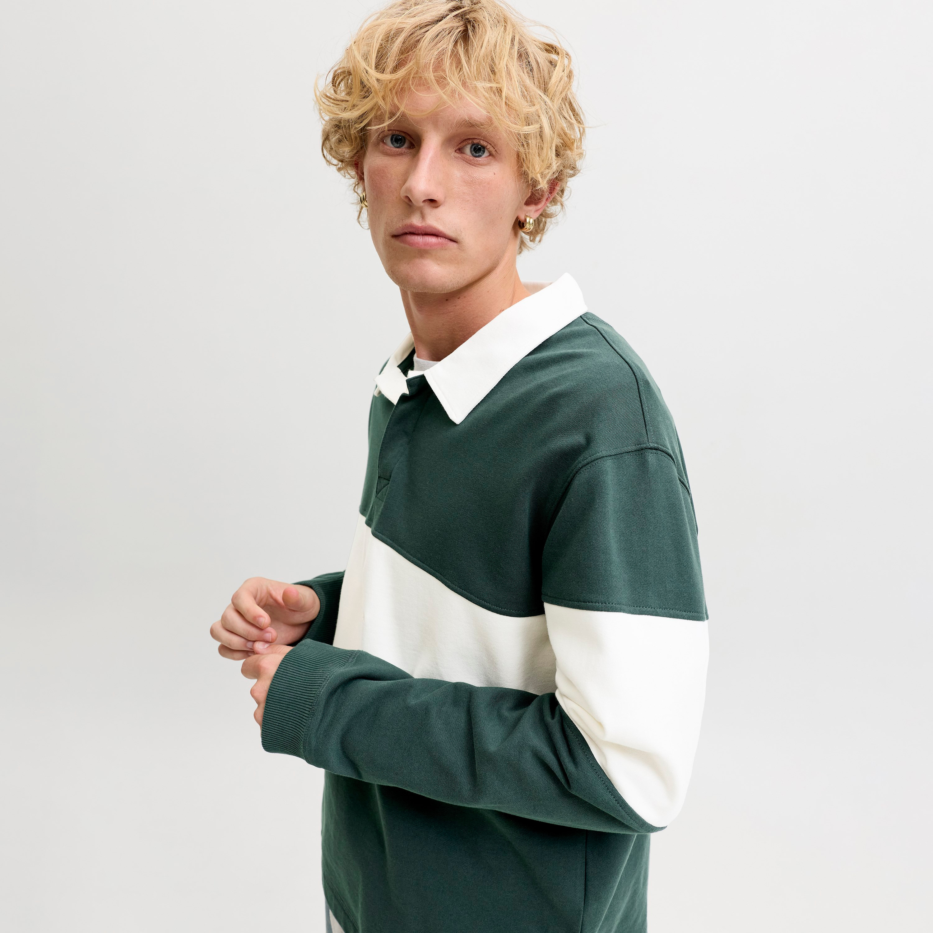 Jack & Jones Striped Collared Long Sleeves Men's Pullover-men-clothing-sweatersandpullovers-image-11