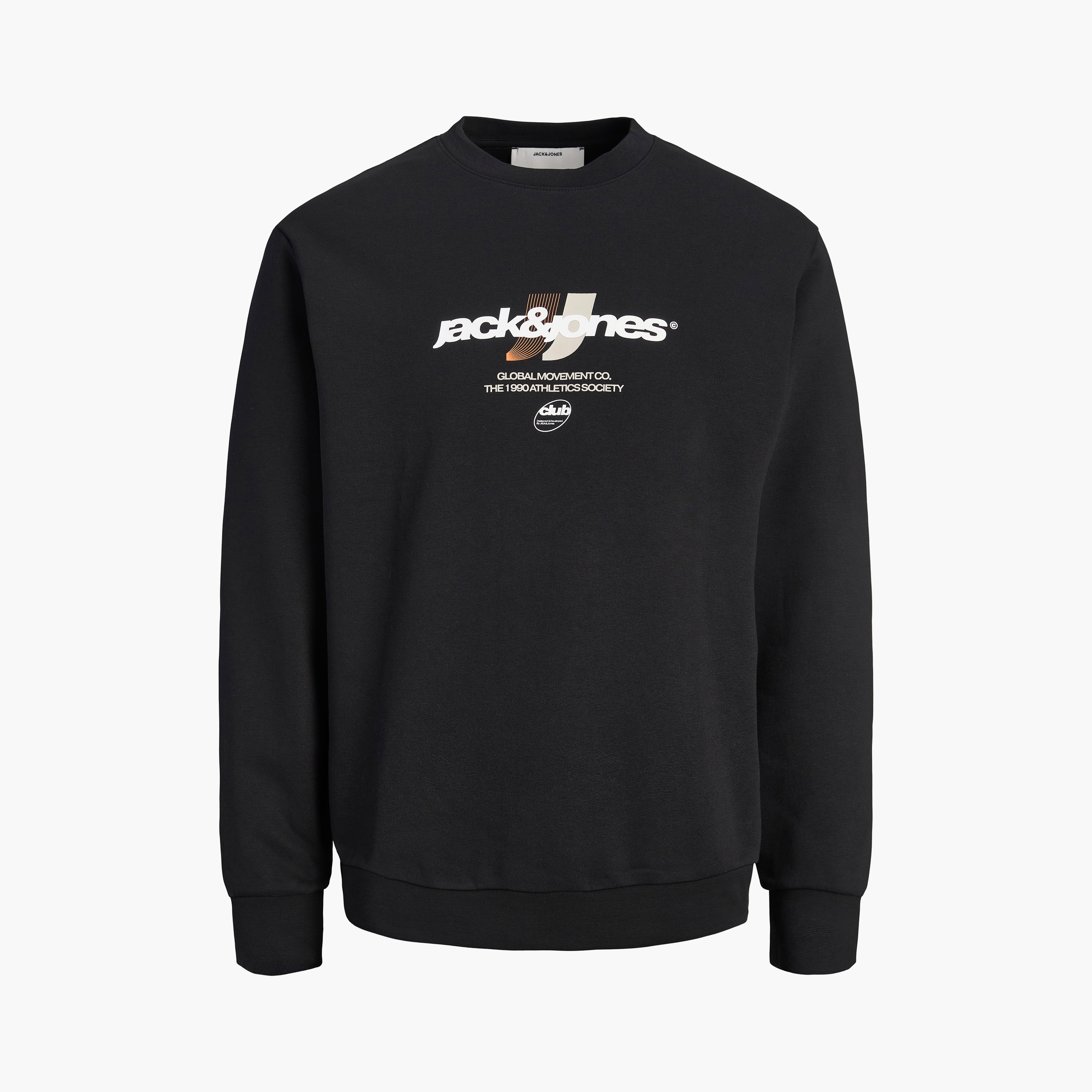 سويت شيرت مطبوع برقبة مستديرة وأكمام طويلة رجالي من جاك آند جونز-men-winterwear-hoodiesandsweatshirts-image-7