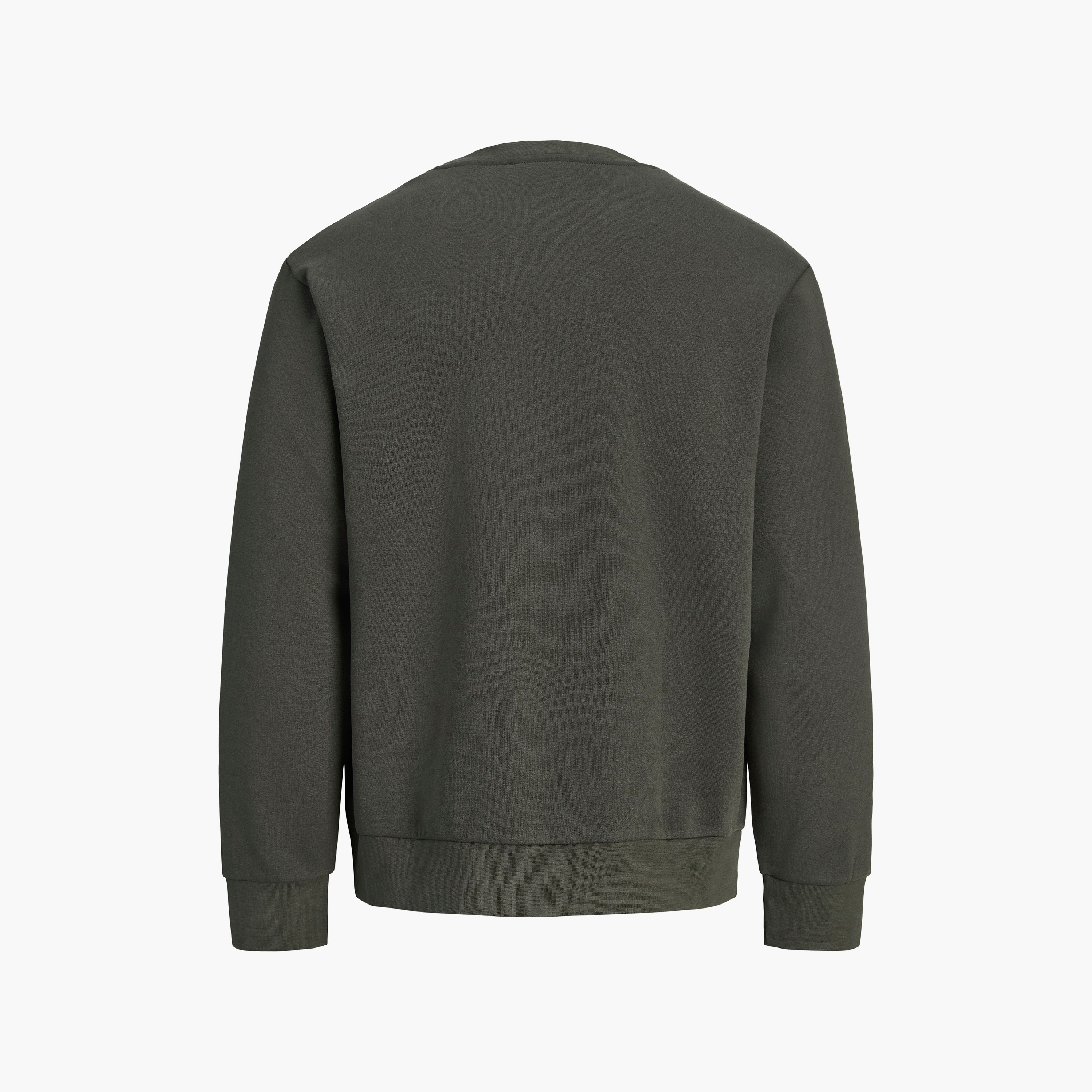 سويت شيرت مطبوع برقبة مستديرة وأكمام طويلة رجالي من جاك آند جونز-men-winterwear-hoodiesandsweatshirts-image-16
