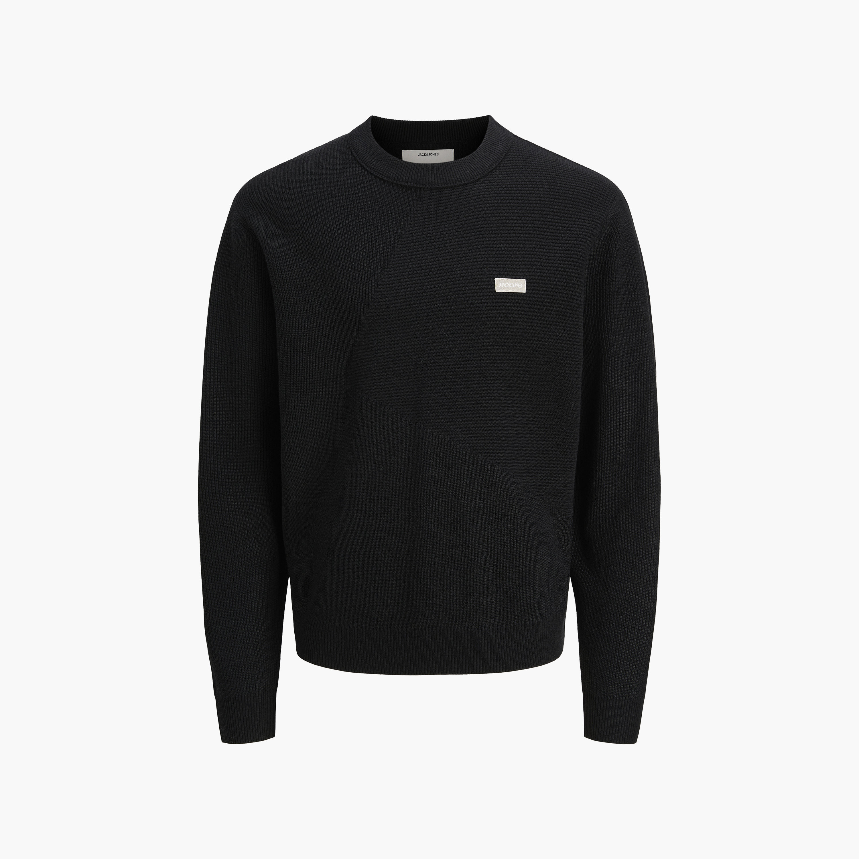 كنزة رجالية بأكمام طويلة وياقة دائرية مضلعة من Jack & Jones-men-clothing-sweatersandpullovers-image-5