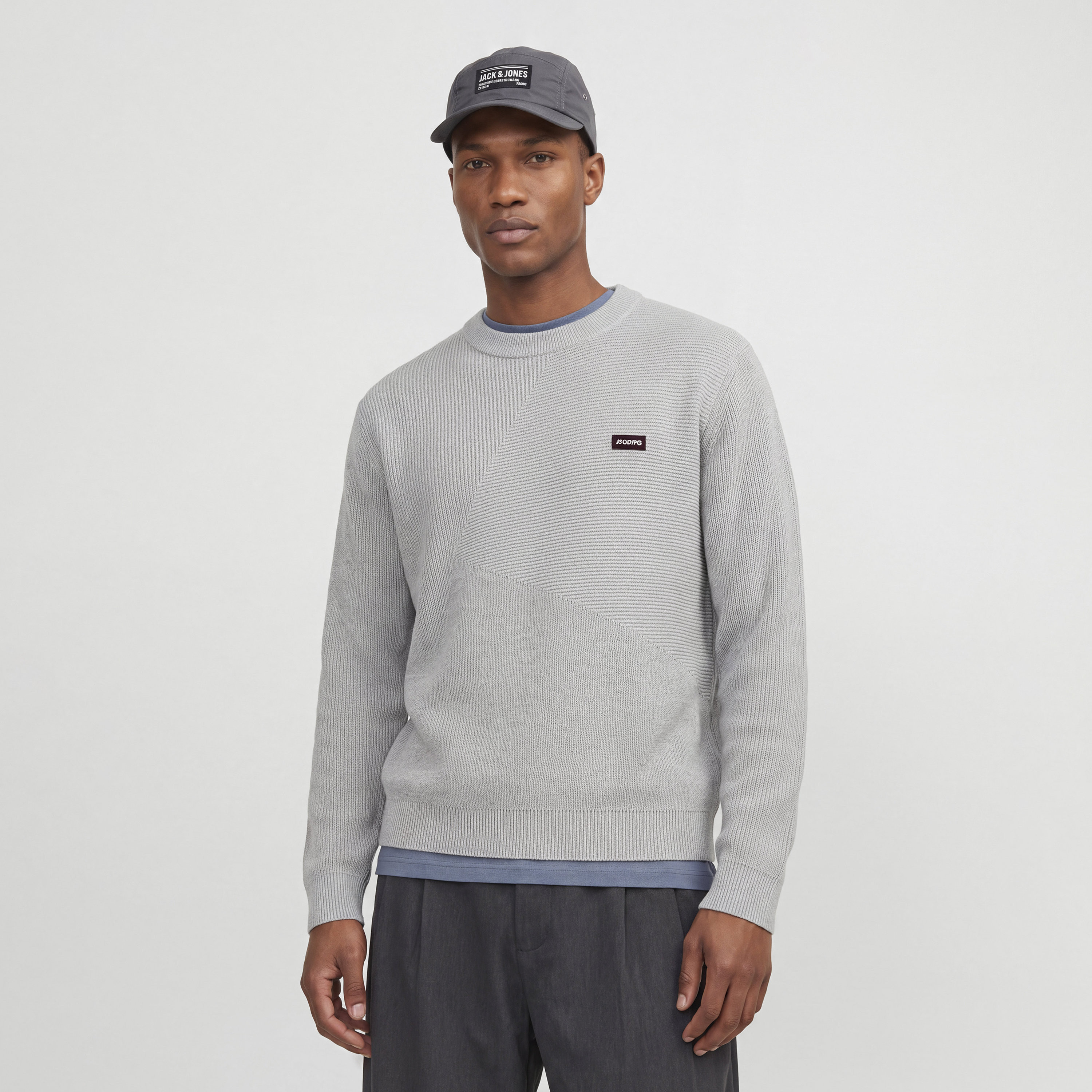 Jack & Jones Ribbed Crew Neck Long Sleeves Men's Sweater-men-clothing-sweatersandpullovers-image-1