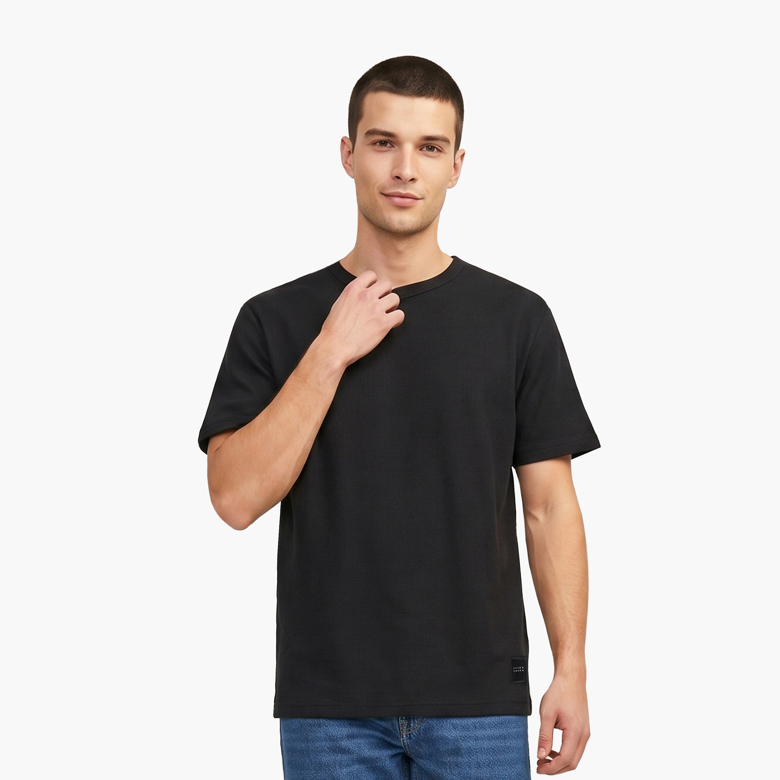 Jack & Jones Plain Crew Neck Short Sleeves Men's T-Shirt-men-clothing-tshirtsandpolos-tshirts-image-1