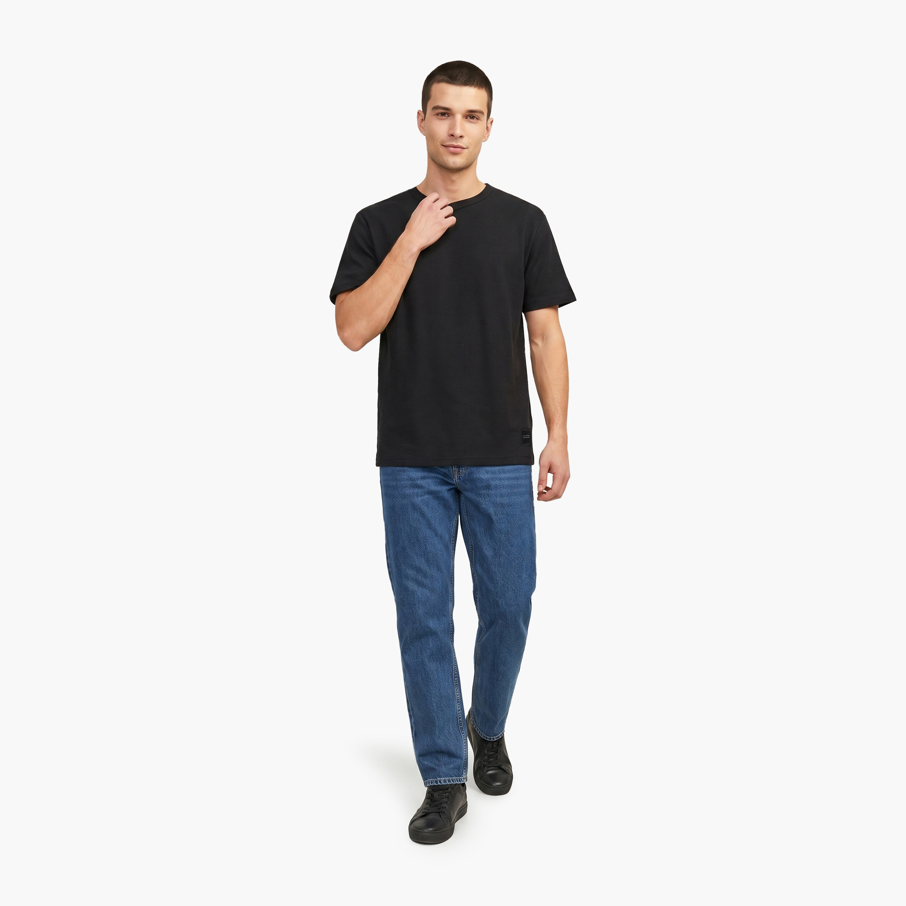 Jack & Jones Plain Crew Neck Short Sleeves Men's T-Shirt-men-clothing-tshirtsandpolos-tshirts-image-2