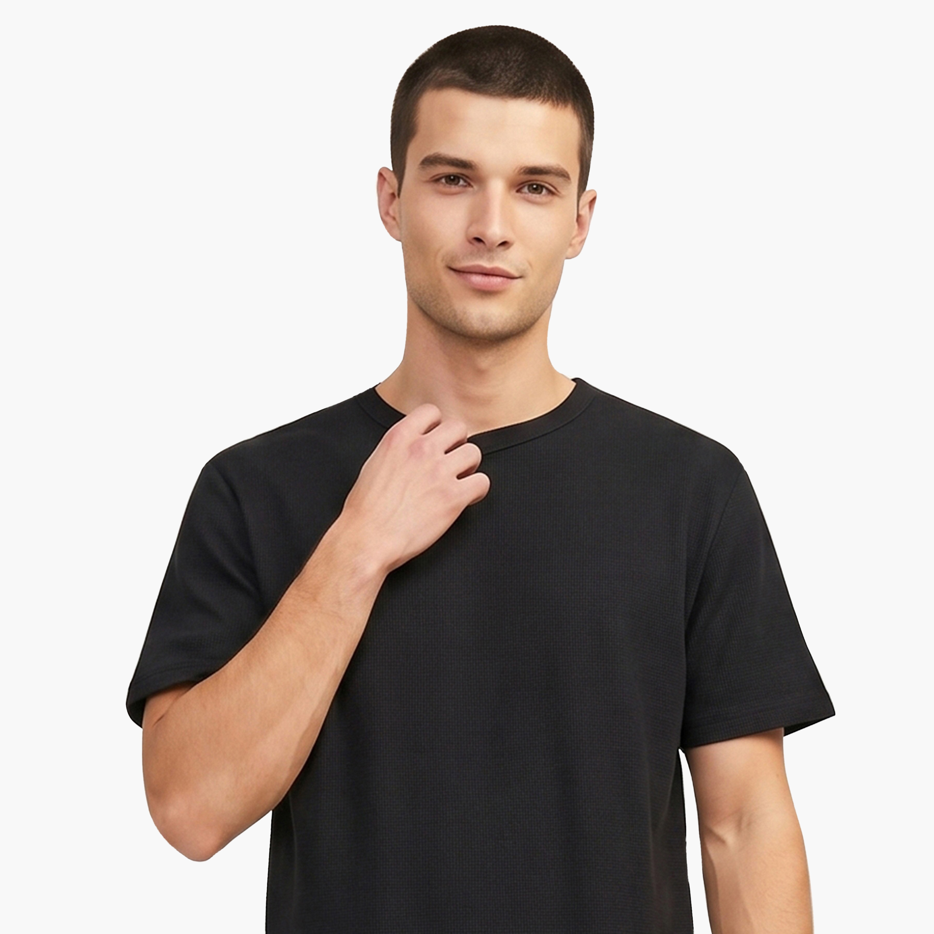 Jack & Jones Plain Crew Neck Short Sleeves Men's T-Shirt-men-clothing-tshirtsandpolos-tshirts-image-3