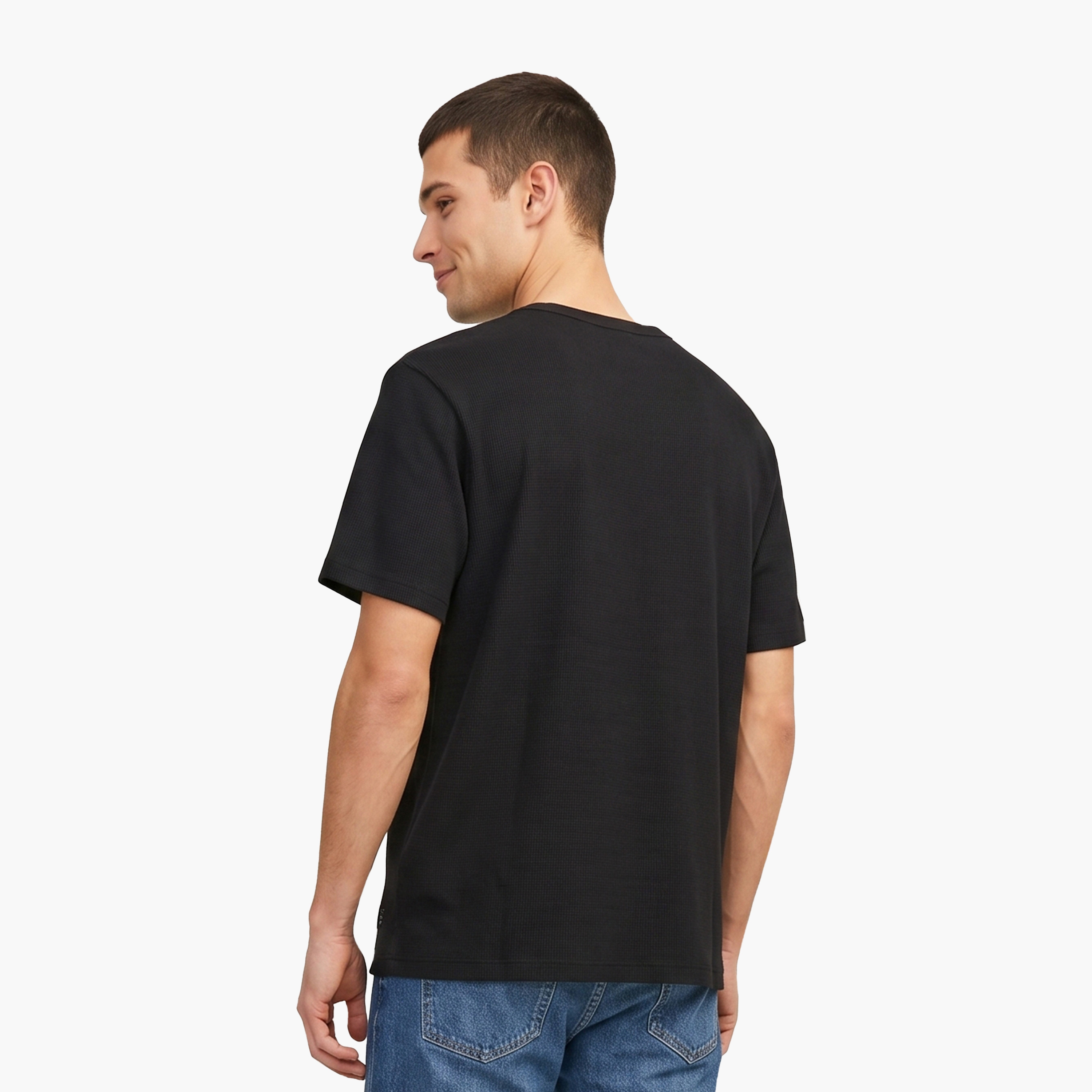 Jack & Jones Plain Crew Neck Short Sleeves Men's T-Shirt-men-clothing-tshirtsandpolos-tshirts-image-4