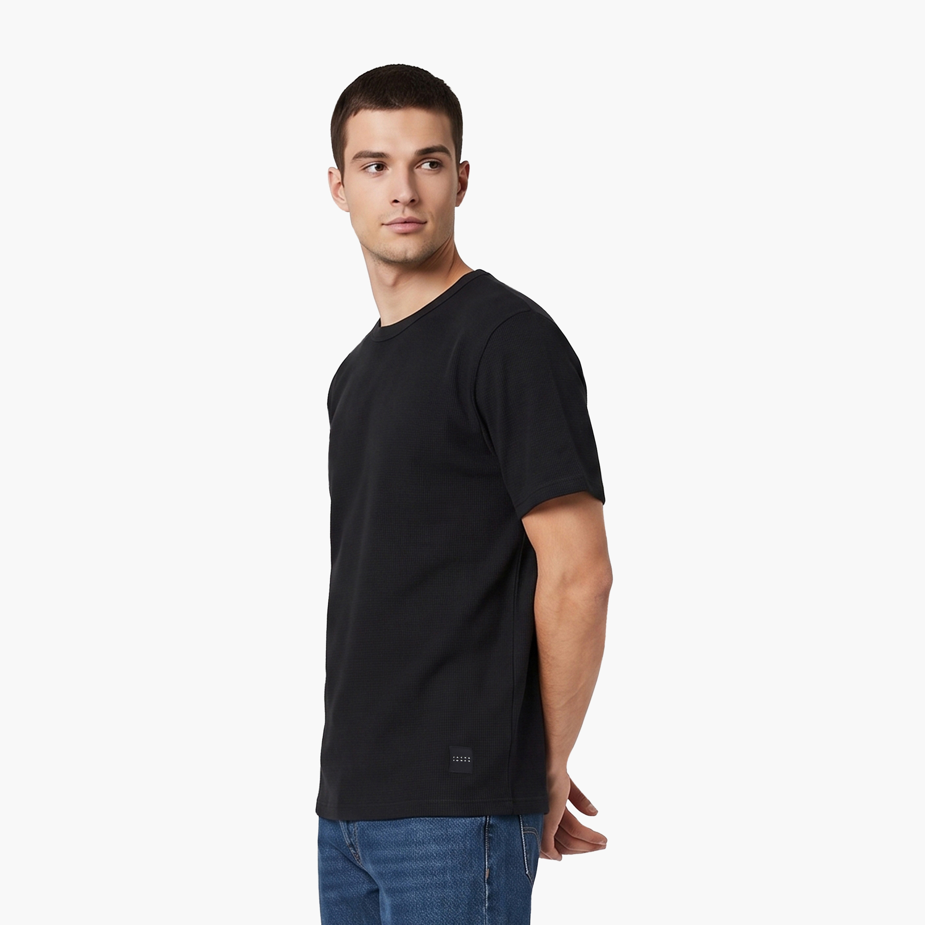 Jack & Jones Plain Crew Neck Short Sleeves Men's T-Shirt-men-clothing-tshirtsandpolos-tshirts-image-5
