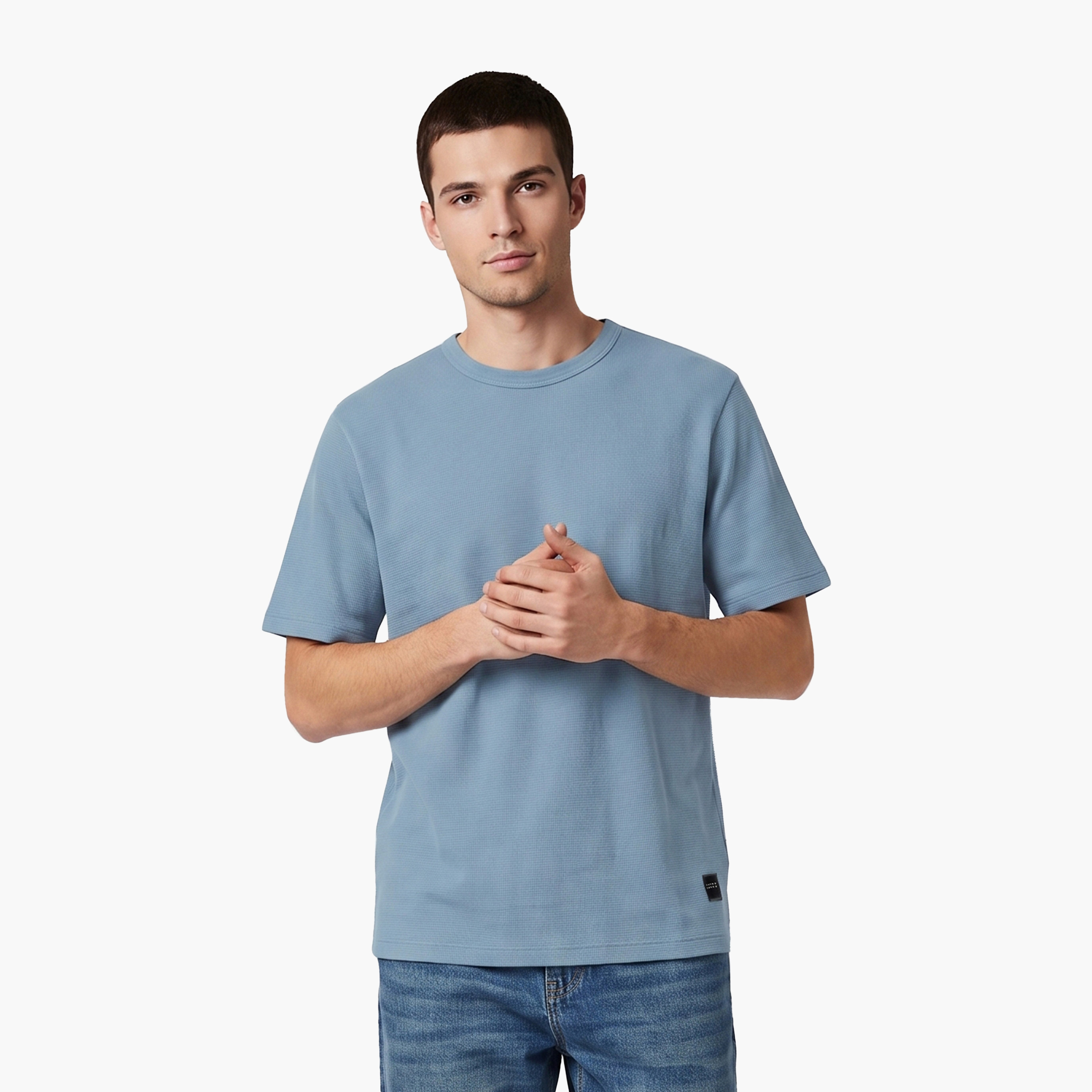 Jack & Jones Plain Crew Neck Short Sleeves Men's T-Shirt-men-clothing-tshirtsandpolos-tshirts-image-1
