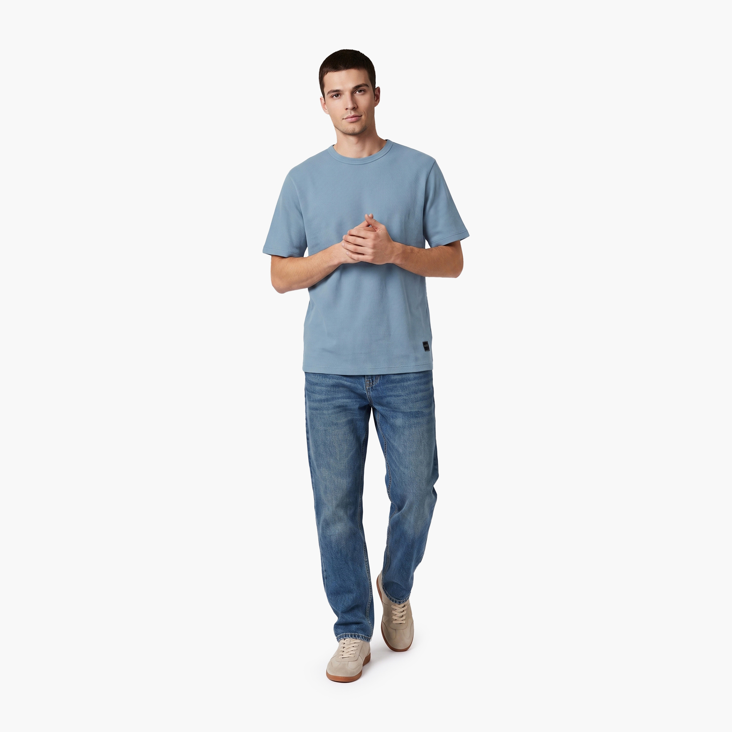 Jack & Jones Plain Crew Neck Short Sleeves Men's T-Shirt-men-clothing-tshirtsandpolos-tshirts-image-2