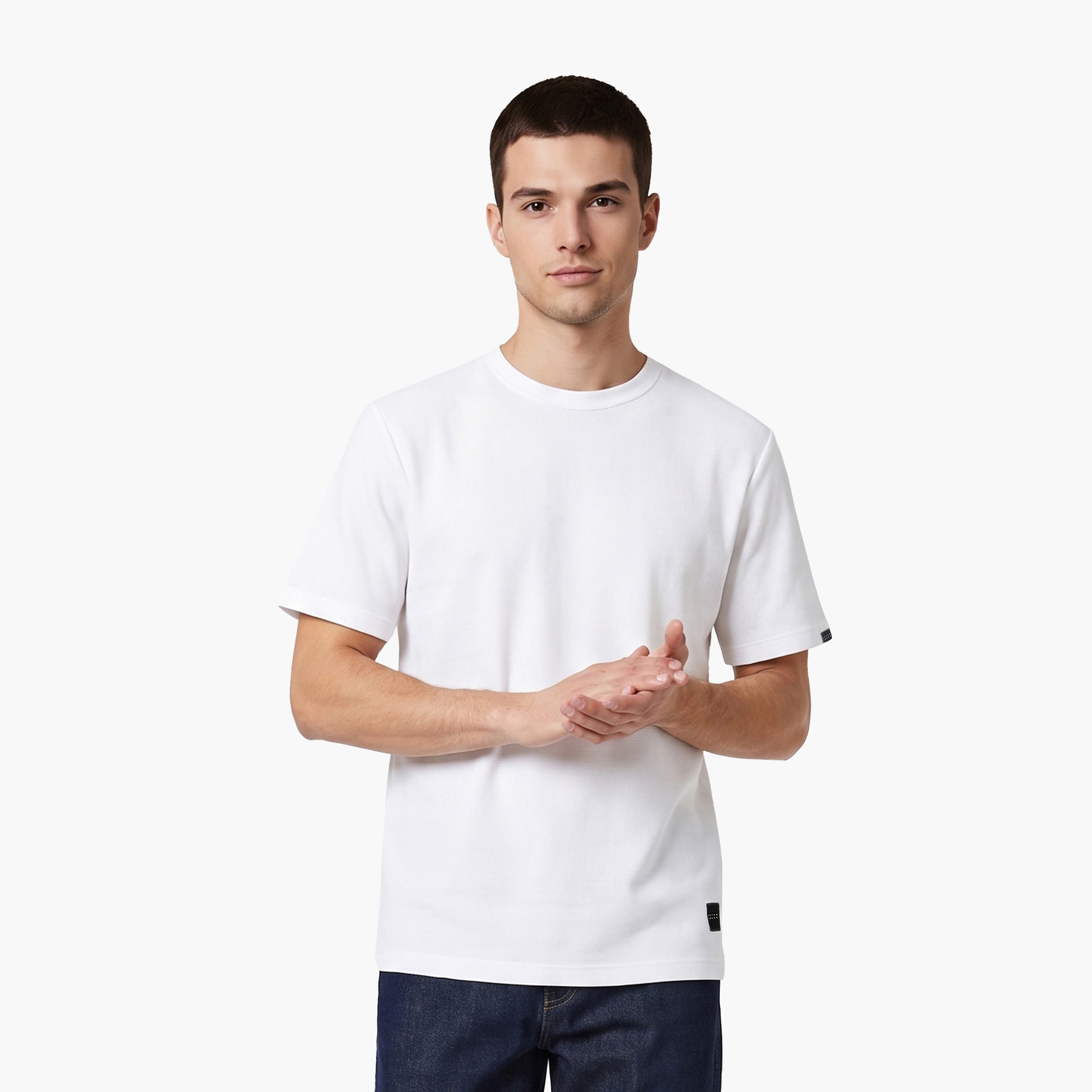 Jack & Jones Plain Crew Neck Short Sleeves Men's T-Shirt-men-clothing-tshirtsandpolos-tshirts-image-1