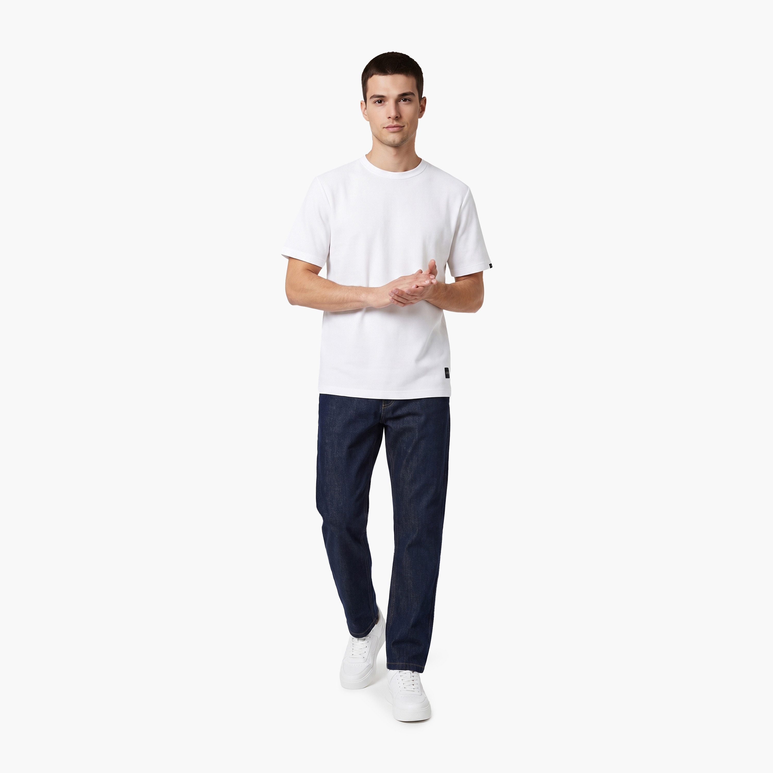 Jack & Jones Plain Crew Neck Short Sleeves Men's T-Shirt-men-clothing-tshirtsandpolos-tshirts-image-2