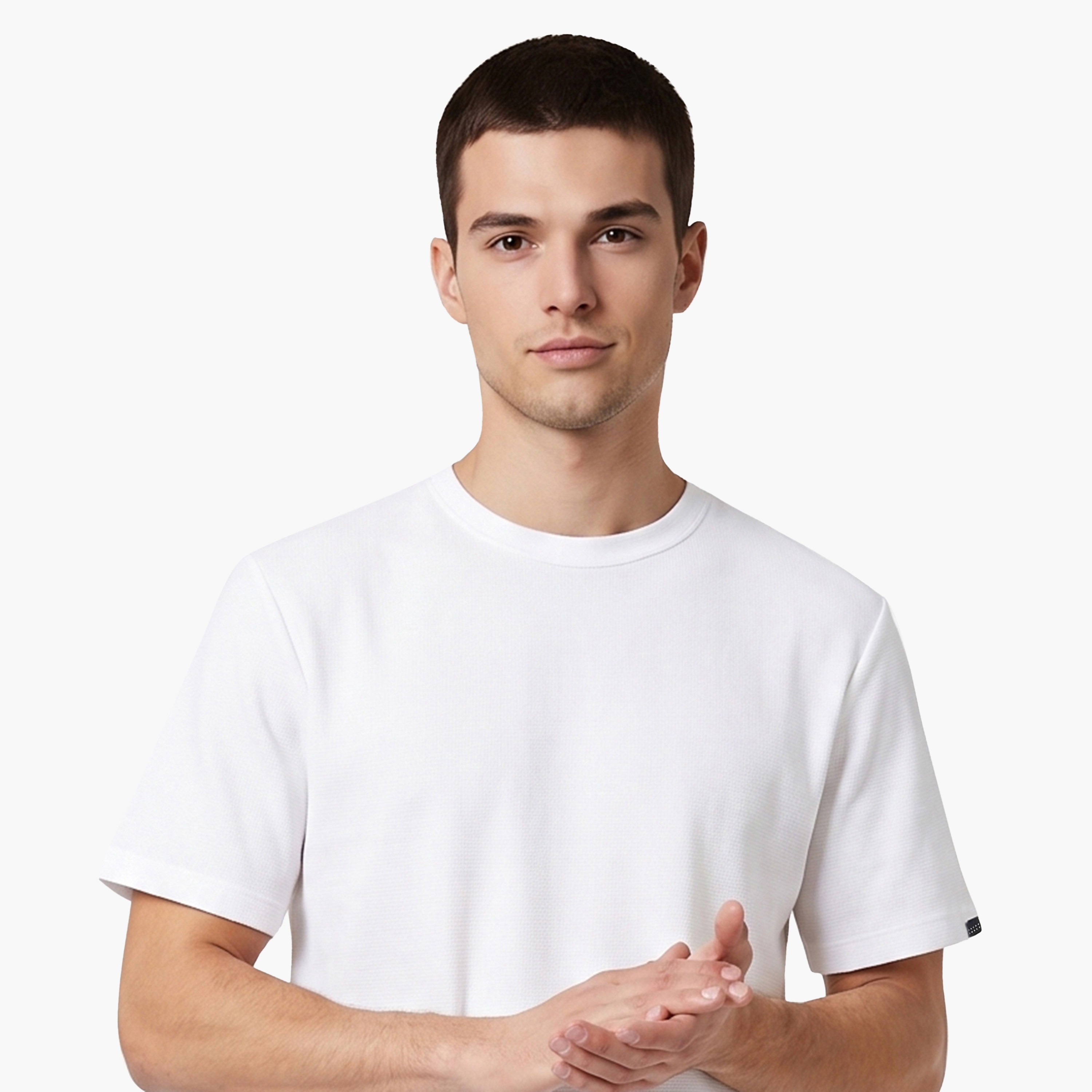 Jack & Jones Plain Crew Neck Short Sleeves Men's T-Shirt-men-clothing-tshirtsandpolos-tshirts-image-3