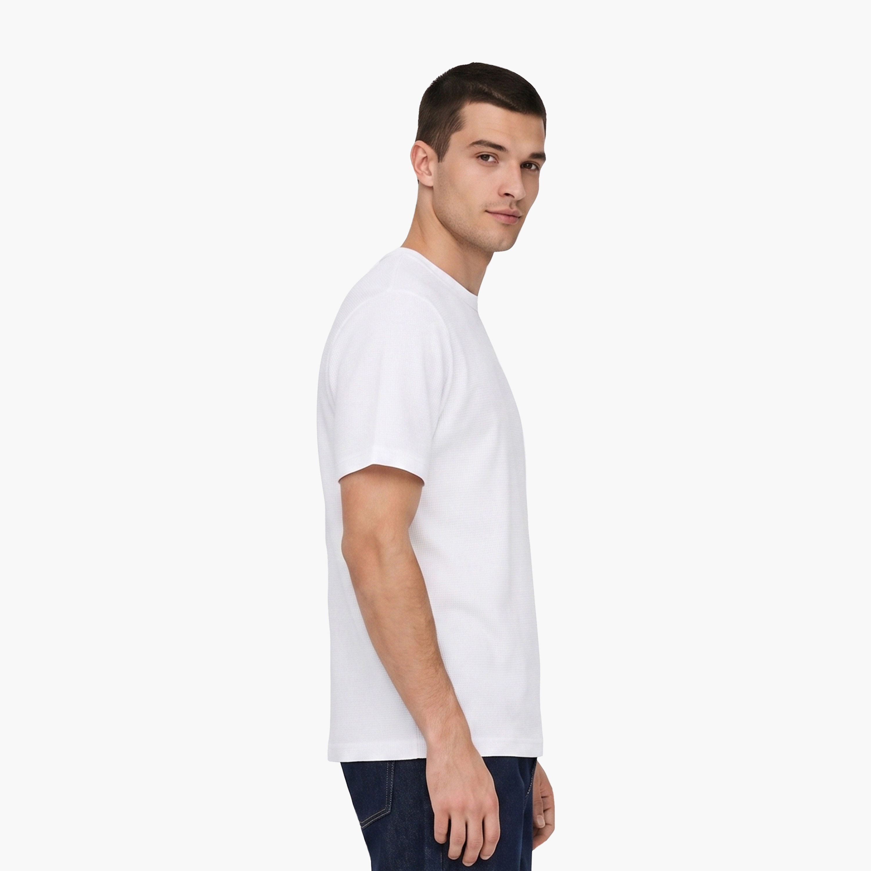 Jack & Jones Plain Crew Neck Short Sleeves Men's T-Shirt-men-clothing-tshirtsandpolos-tshirts-image-5