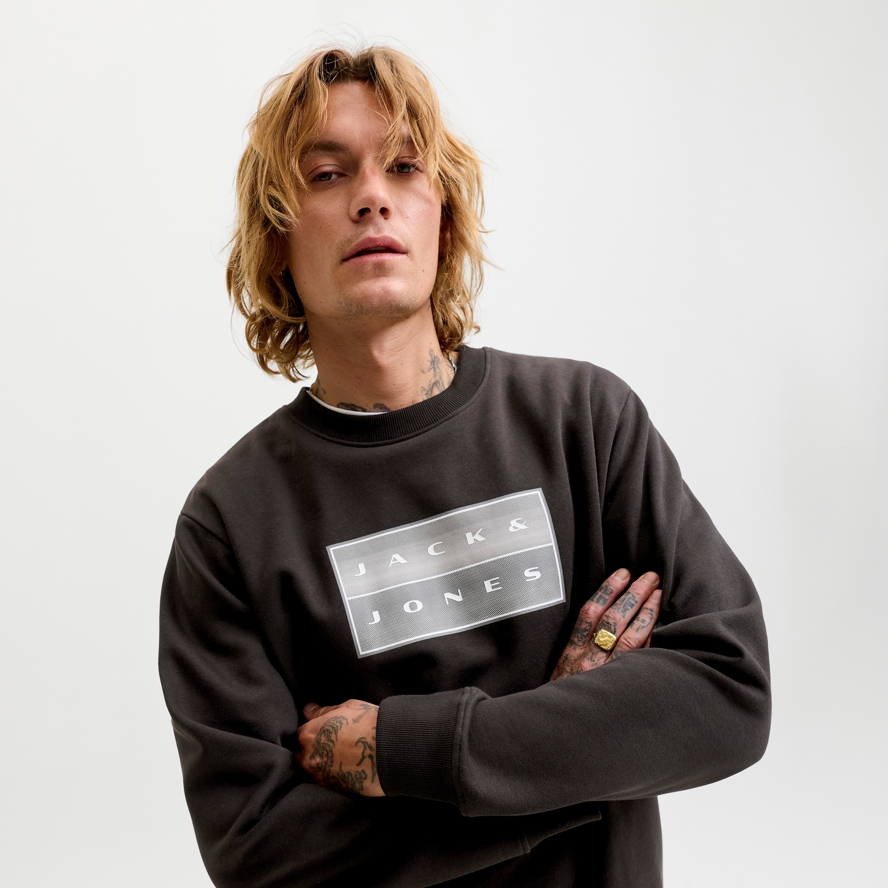 Jack & Jones Printed Crew Neck Long Sleeves Men's Sweatshirt-men-winterwear-hoodiesandsweatshirts-image-3