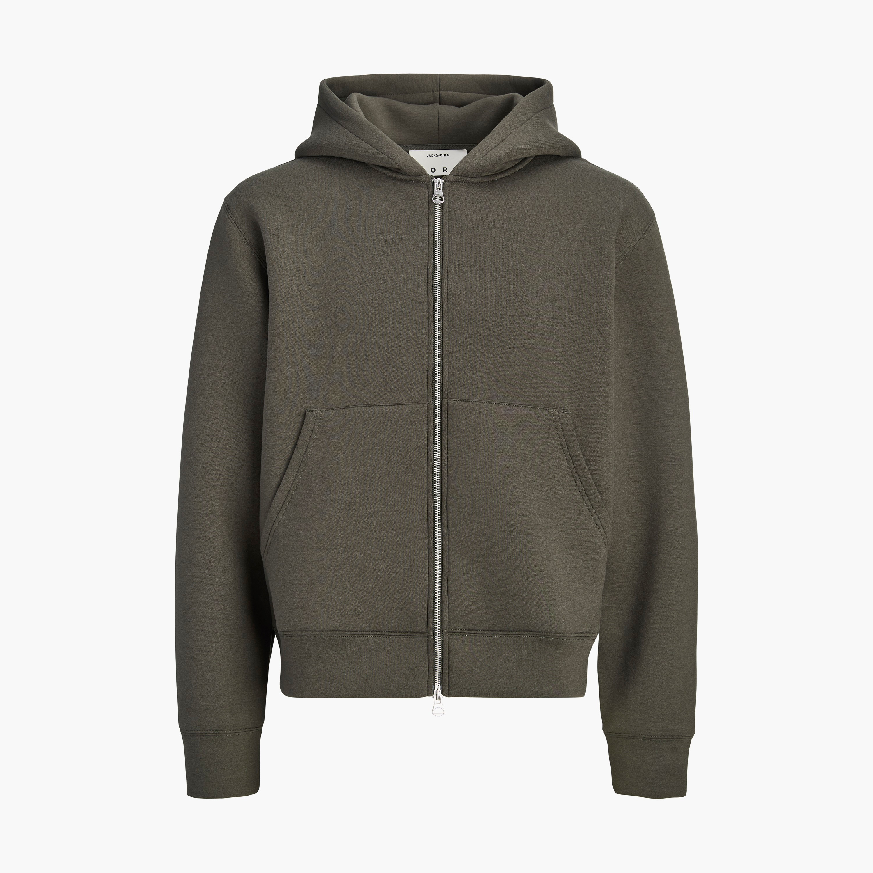 هودي رجالي سادة بأكمام طويلة وسحاب كامل من جاك آند جونز-men-winterwear-hoodiesandsweatshirts-image-7
